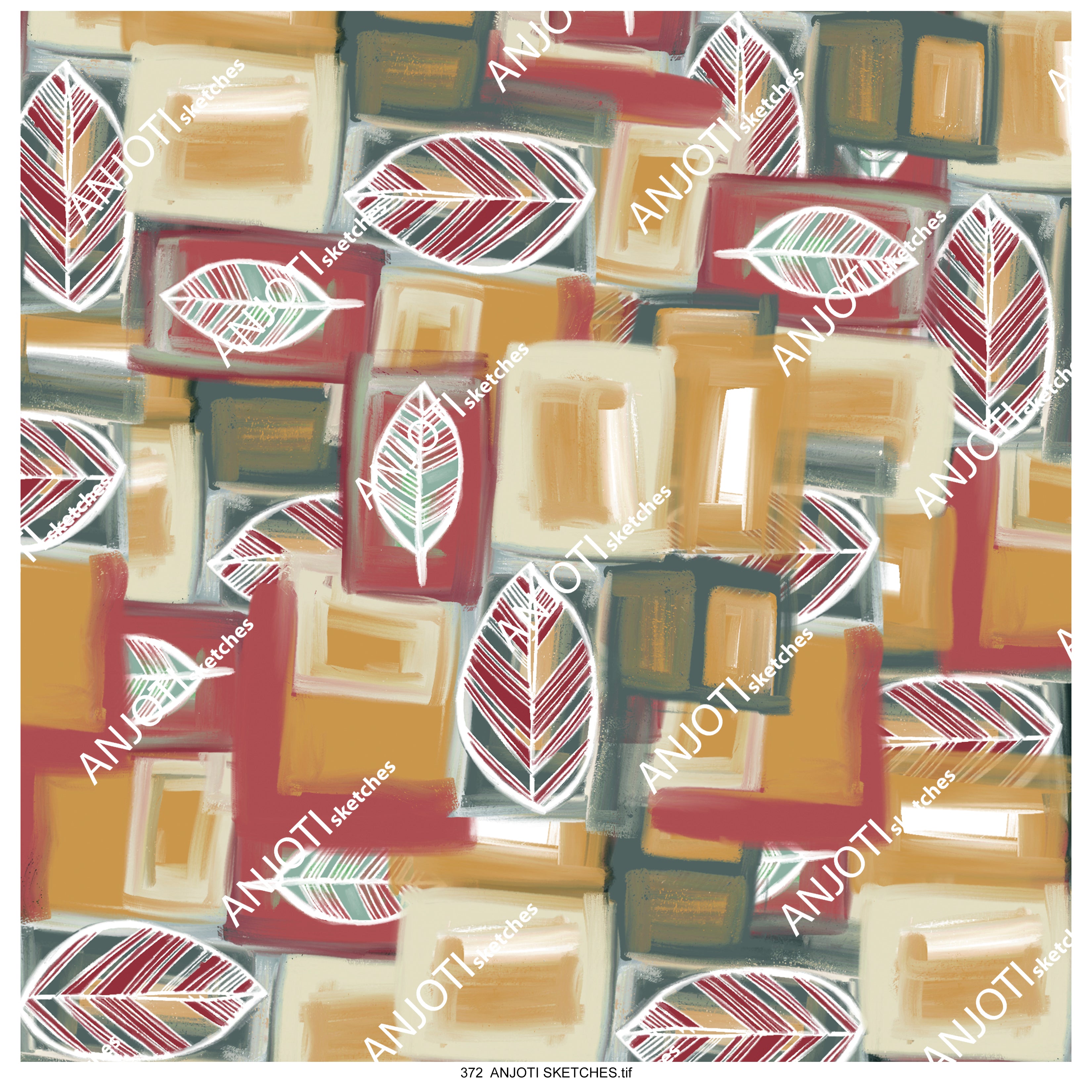 ANJOTI SKETCHES 372 Inspiring Floral Geometric Abstract Wall Art Ideas with Multicolor Backgrounds