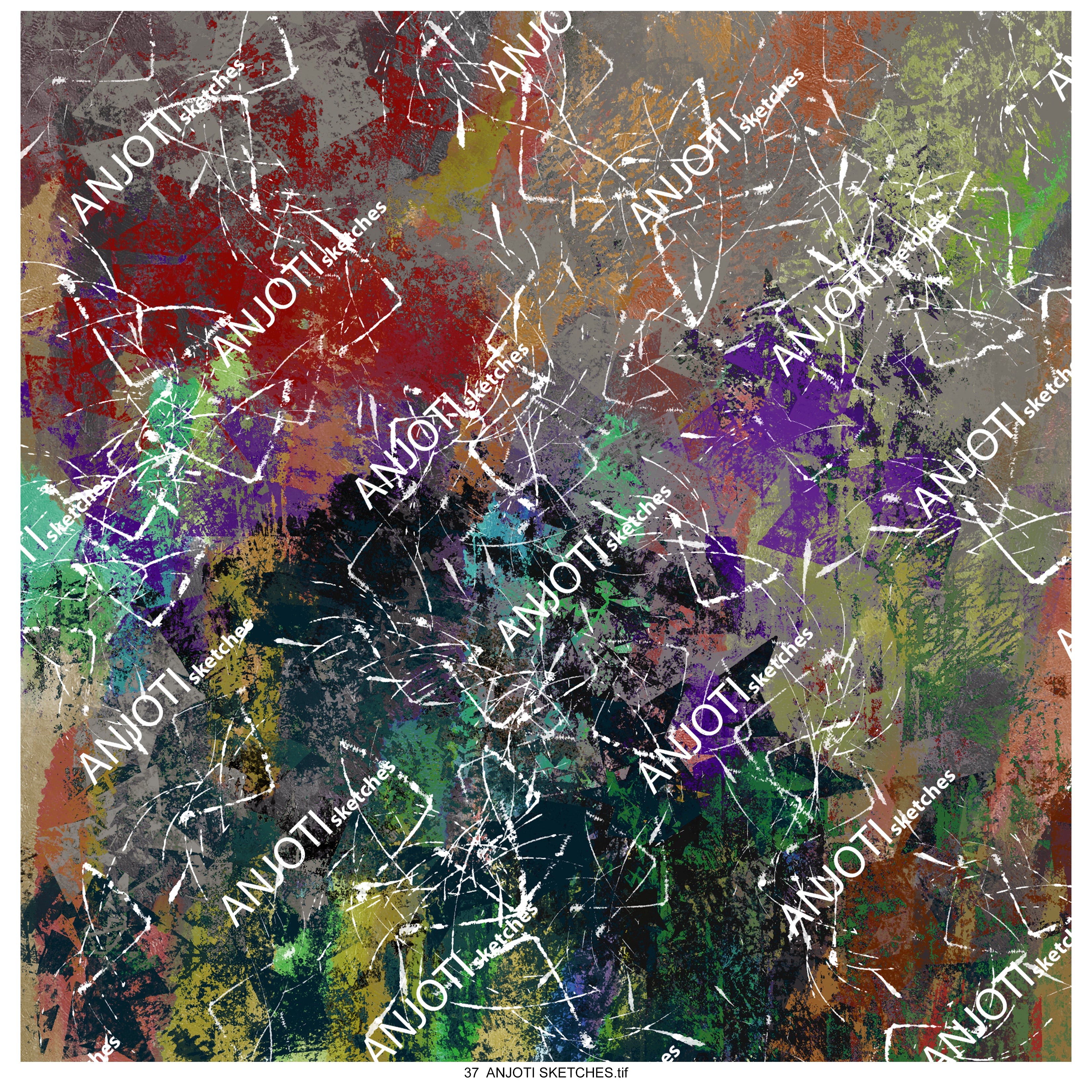 ANJOTI SKETCHES 37 Bright Multicolor Texture Backgrounds in Beautiful Abstract Wall Art for Home