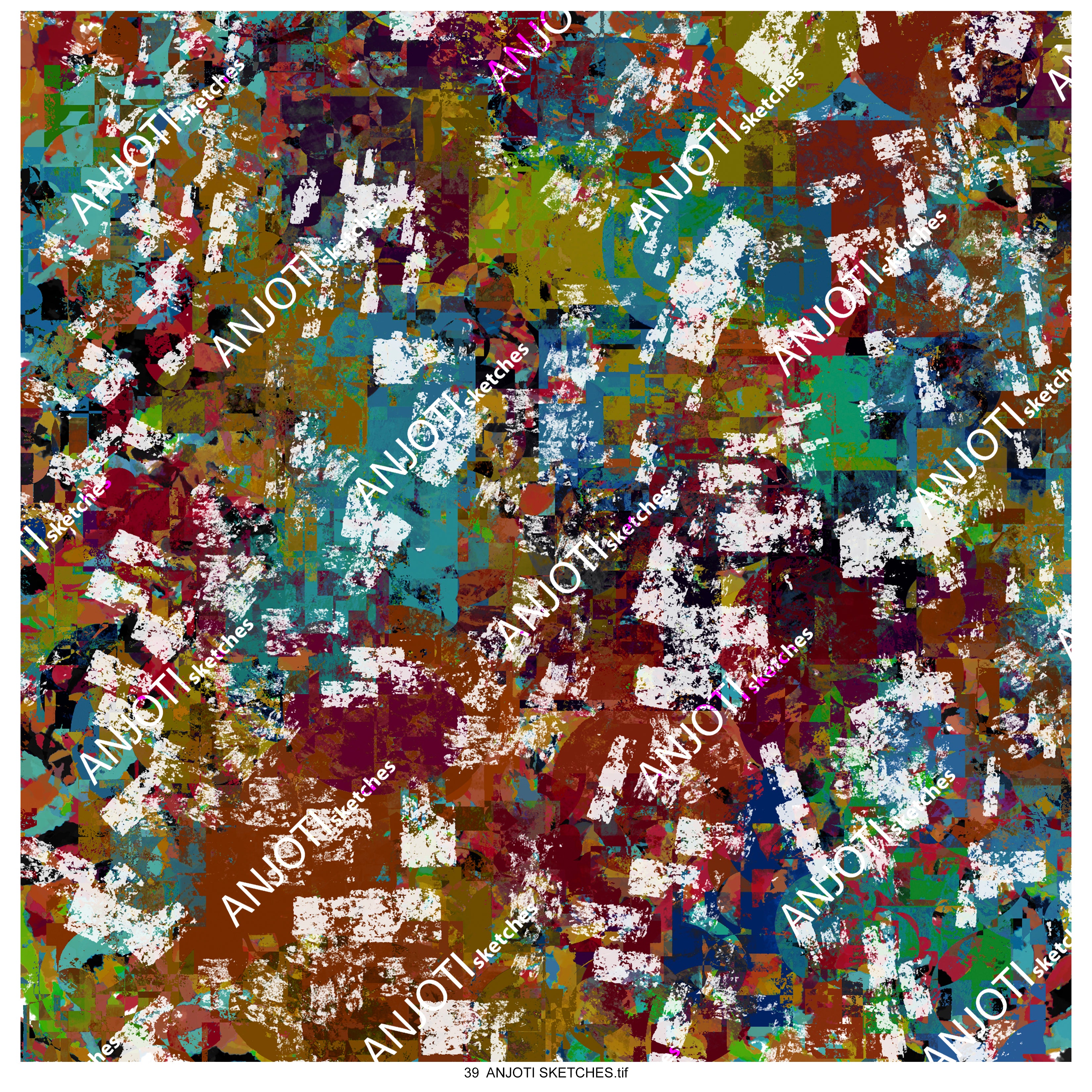 ANJOTI SKETCHES 39 Add Multicolor Texture Backgrounds to Abstract Wall Art for a Bold Statement