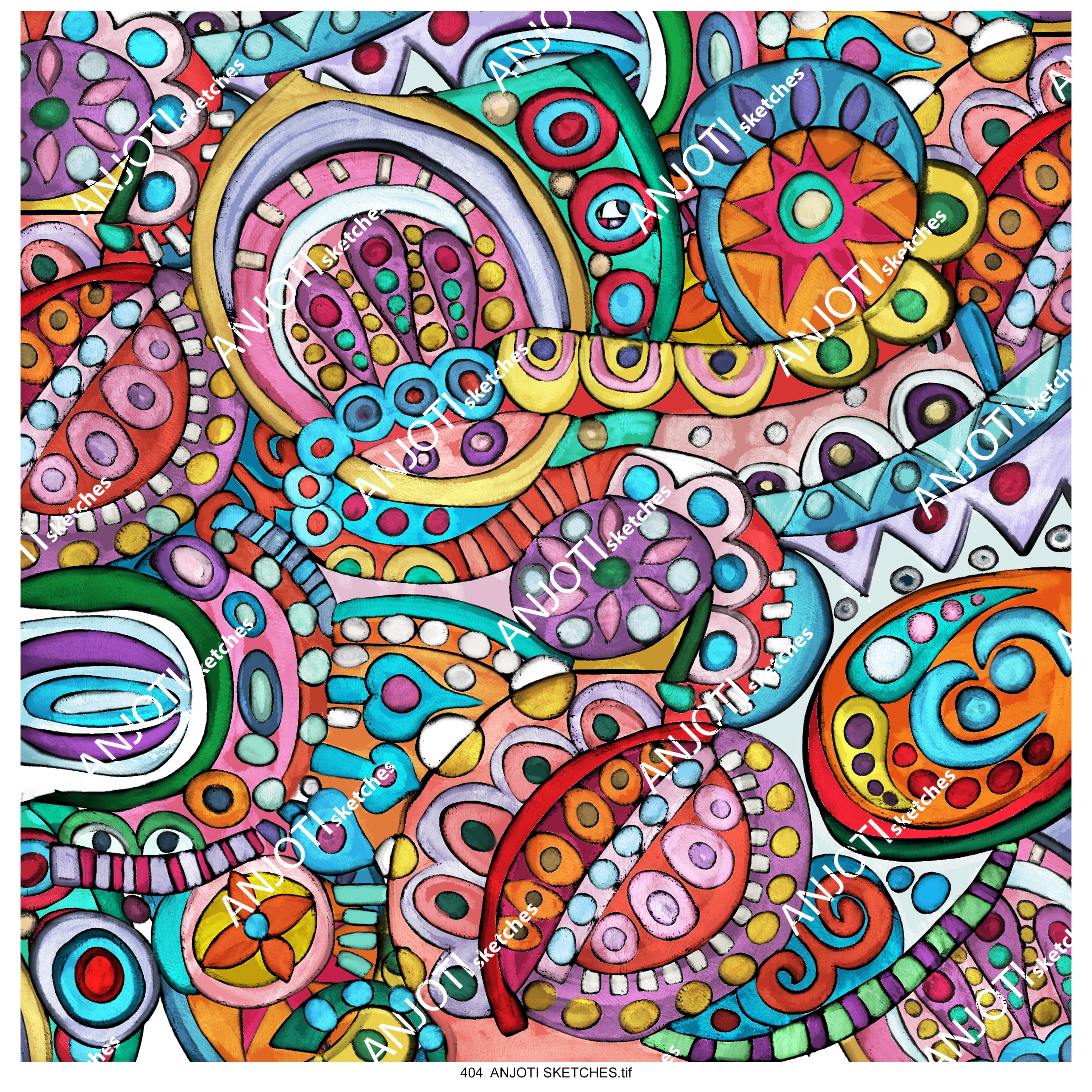 ANJOTI_SKETCHES_404_Modern Abstract Wall Art for Home Decor Featuring Multicolor Texture Background Effects