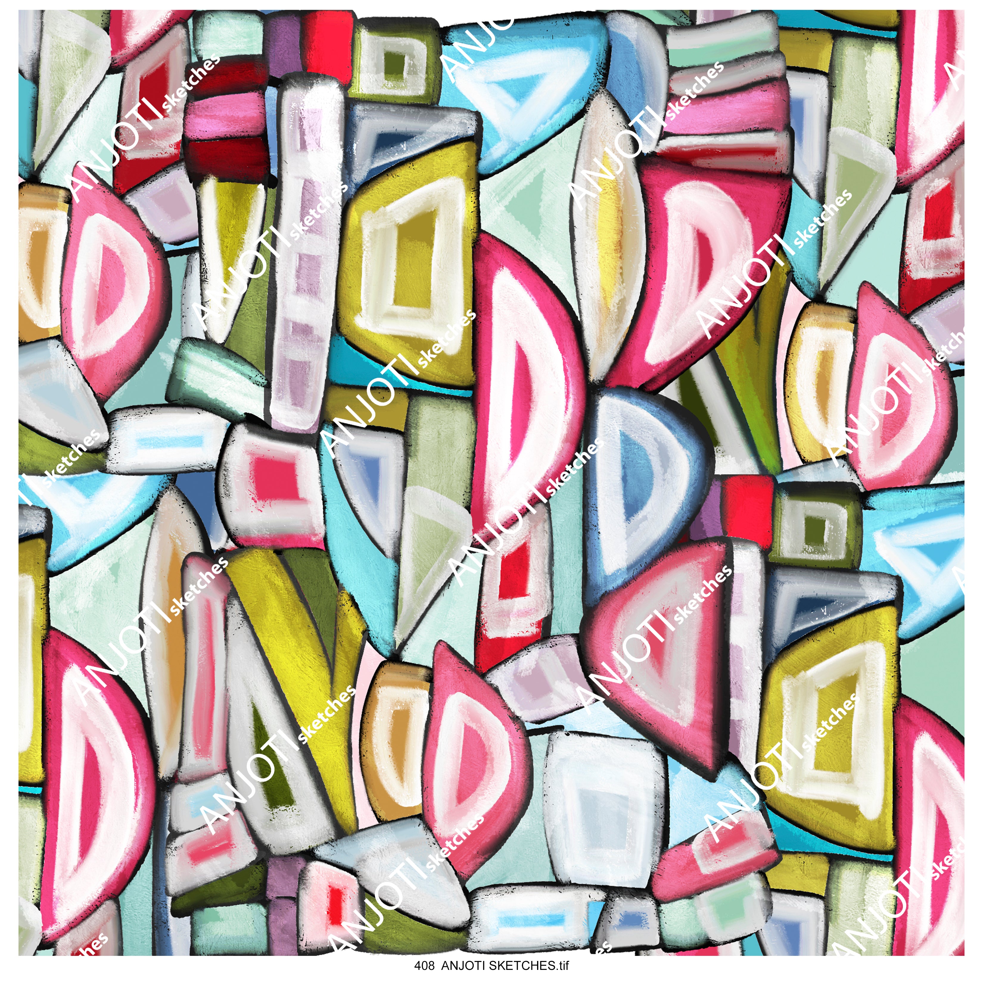 ANJOTI_SKETCHES_408_ Brighten Your Home with Abstract Wall Art in Bold Multicolor Texture Background Effects