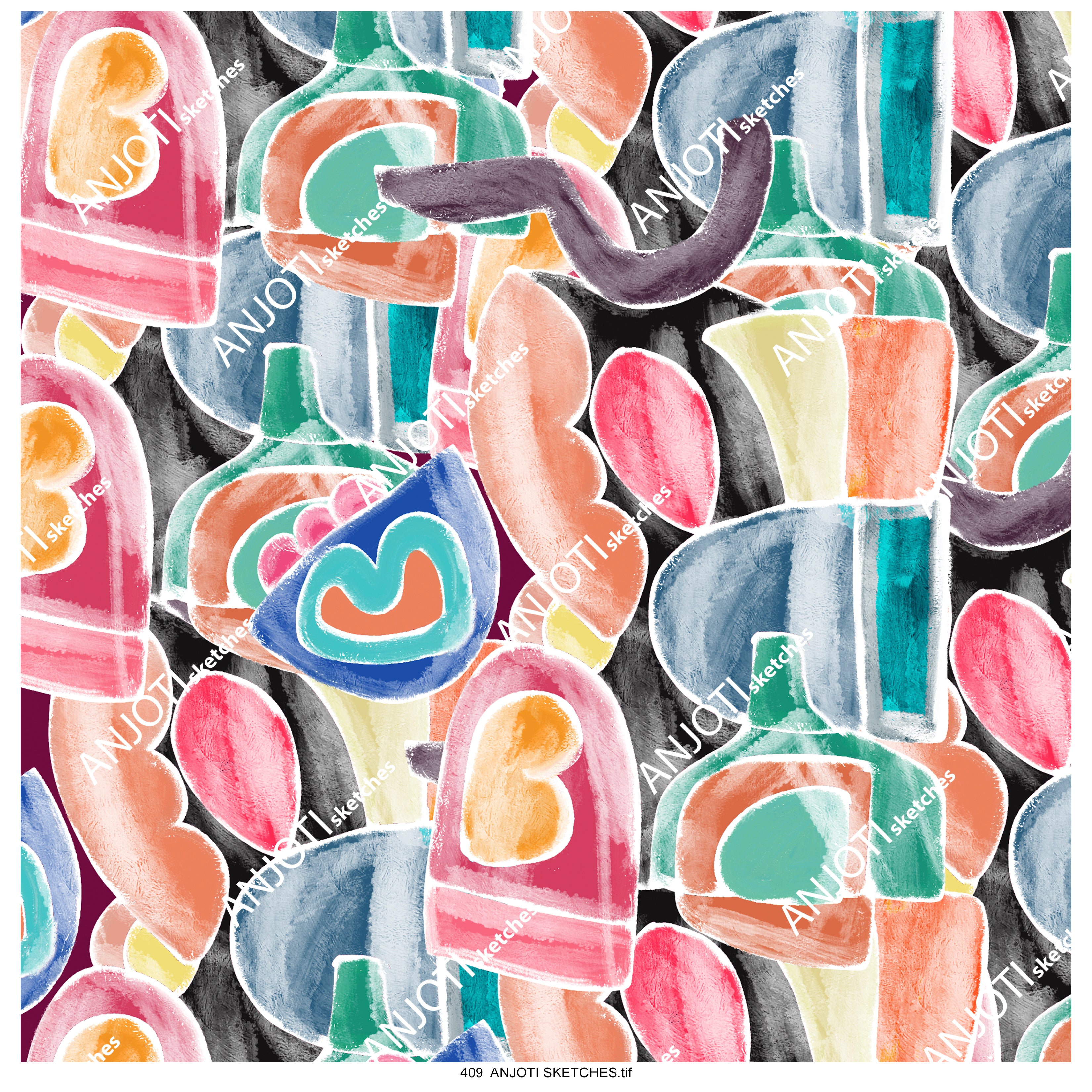 ANJOTI_SKETCHES_409_Elevate Your Decor with Abstract Wall Art and Texture Effect Multicolor Backgrounds