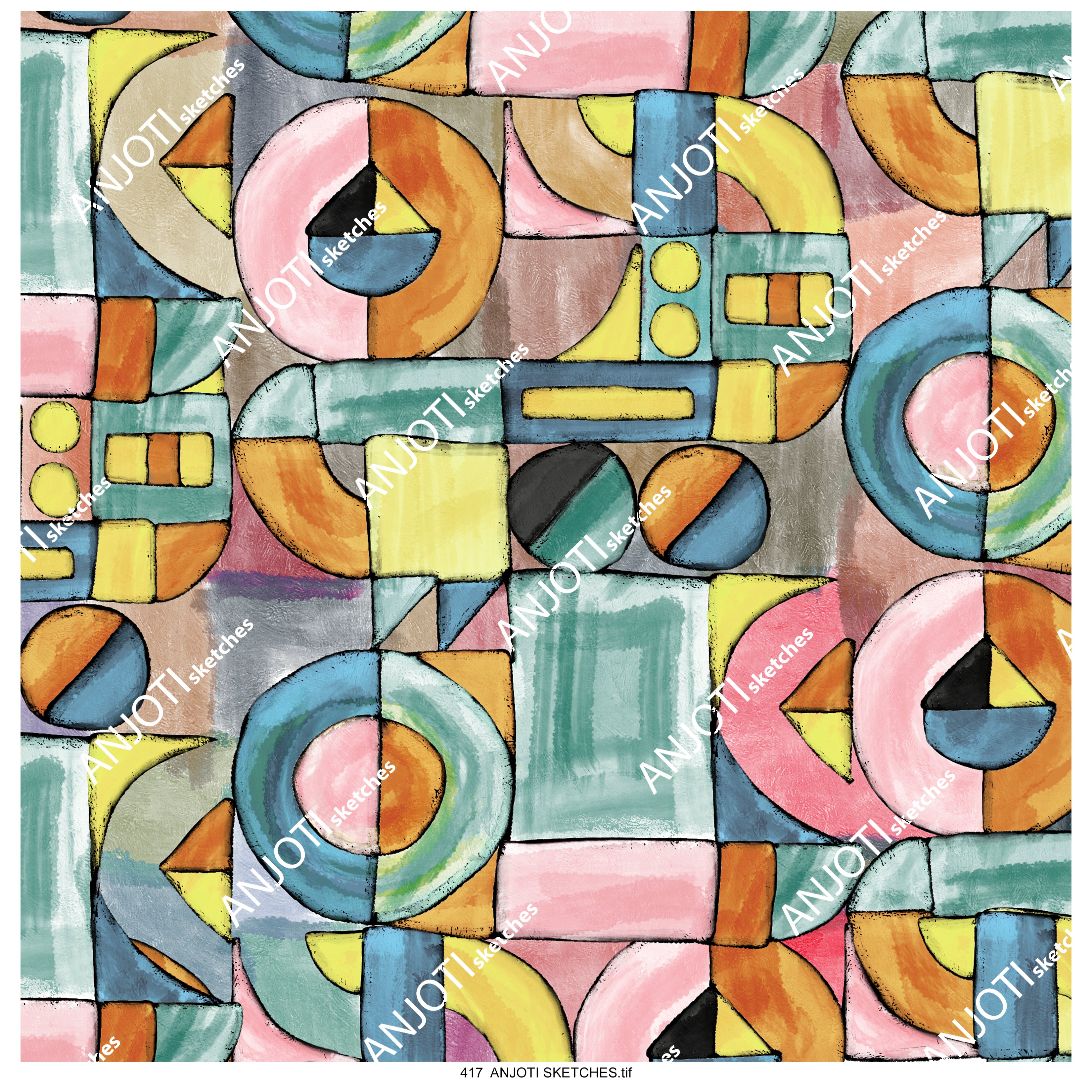 ANJOTI_SKETCHES_417_ Inspiring Multicolor Abstract Wall Art Ideas with Unique Texture Background Effects