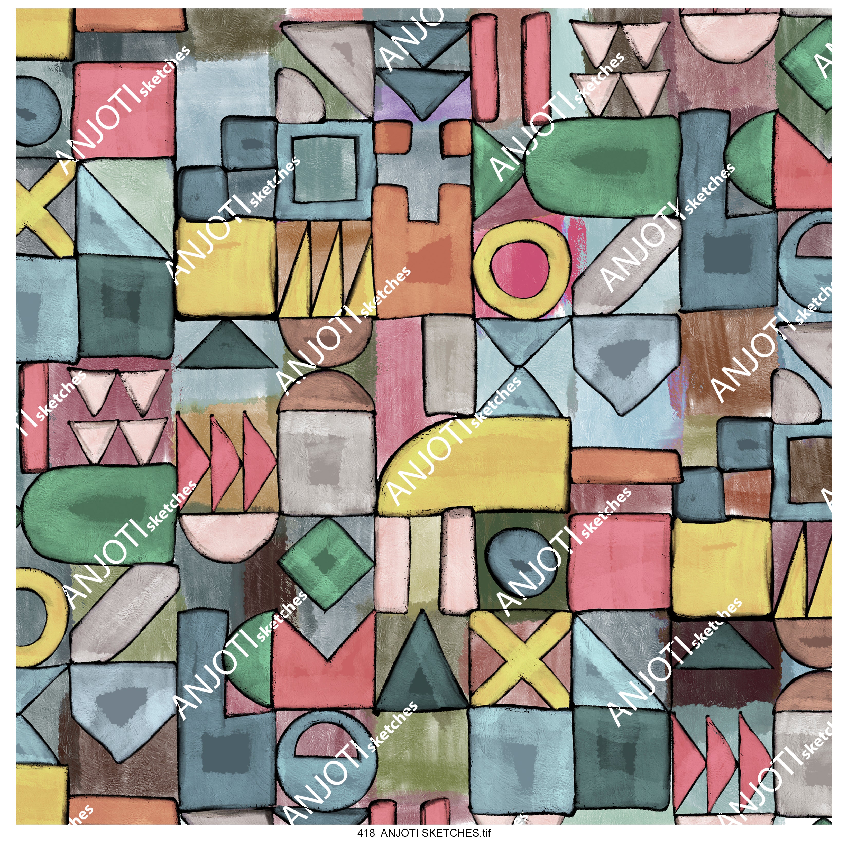 ANJOTI_SKETCHES_418_Multicolor Texture Effect Backgrounds for Beautiful Abstract Wall Art at Home