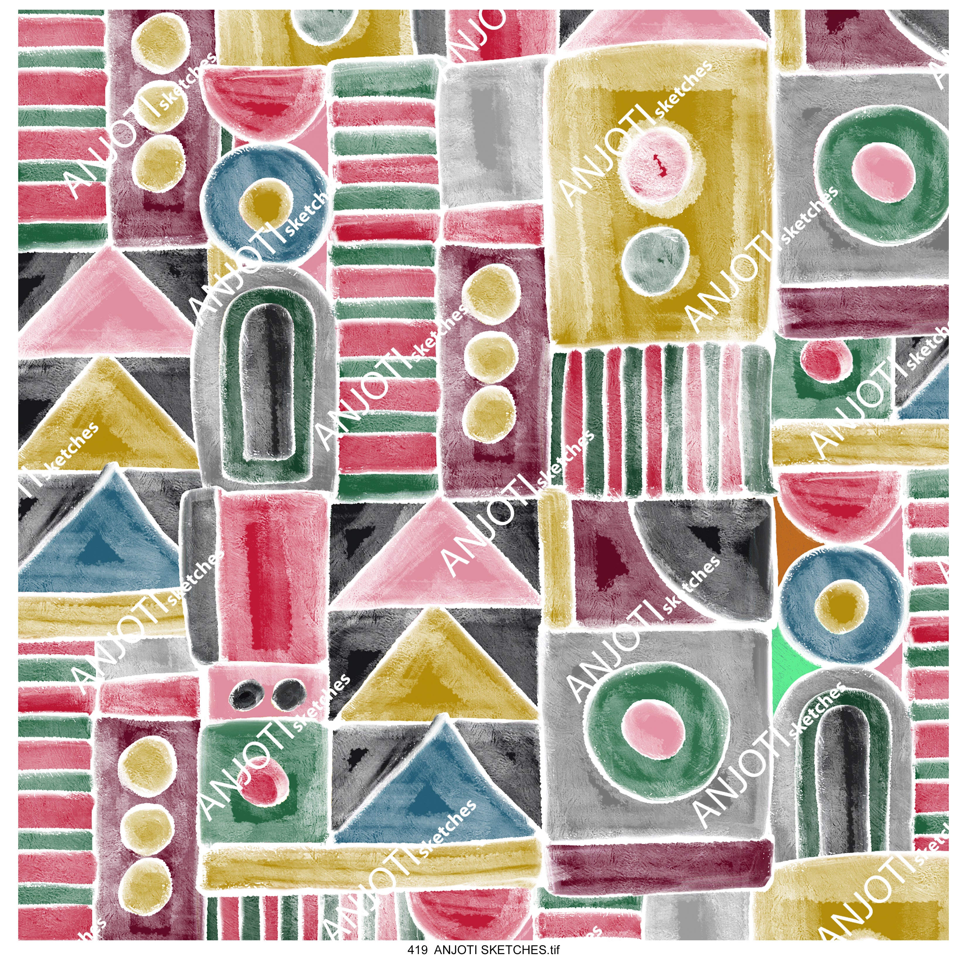 ANJOTI_SKETCHES_419_ Modern Multicolor Abstract Wall Art with Stunning Texture Effect Backgrounds