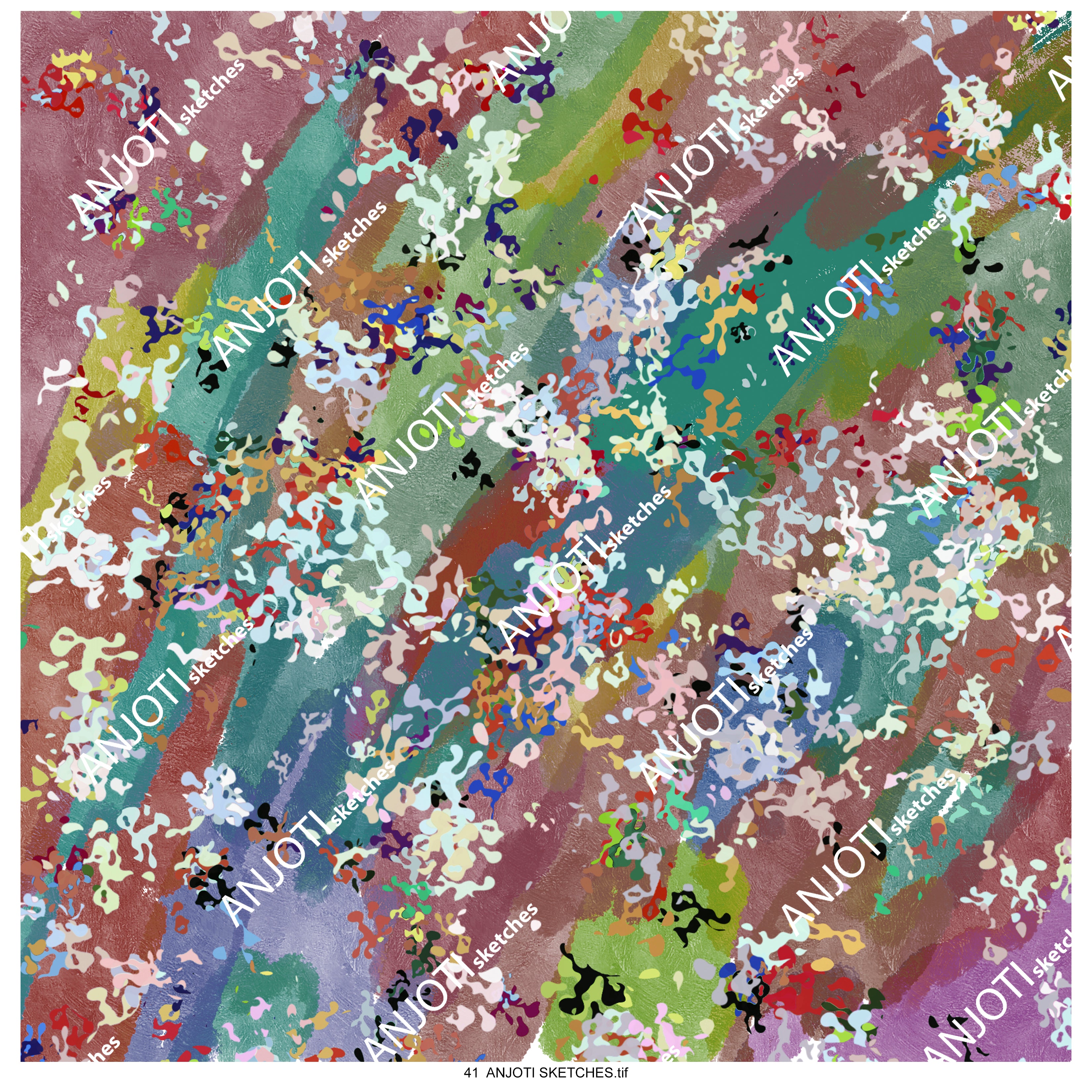 ANJOTI SKETCHES 41 Multicolor Texture Effect Backgrounds in Unique Abstract Wall Art for Home