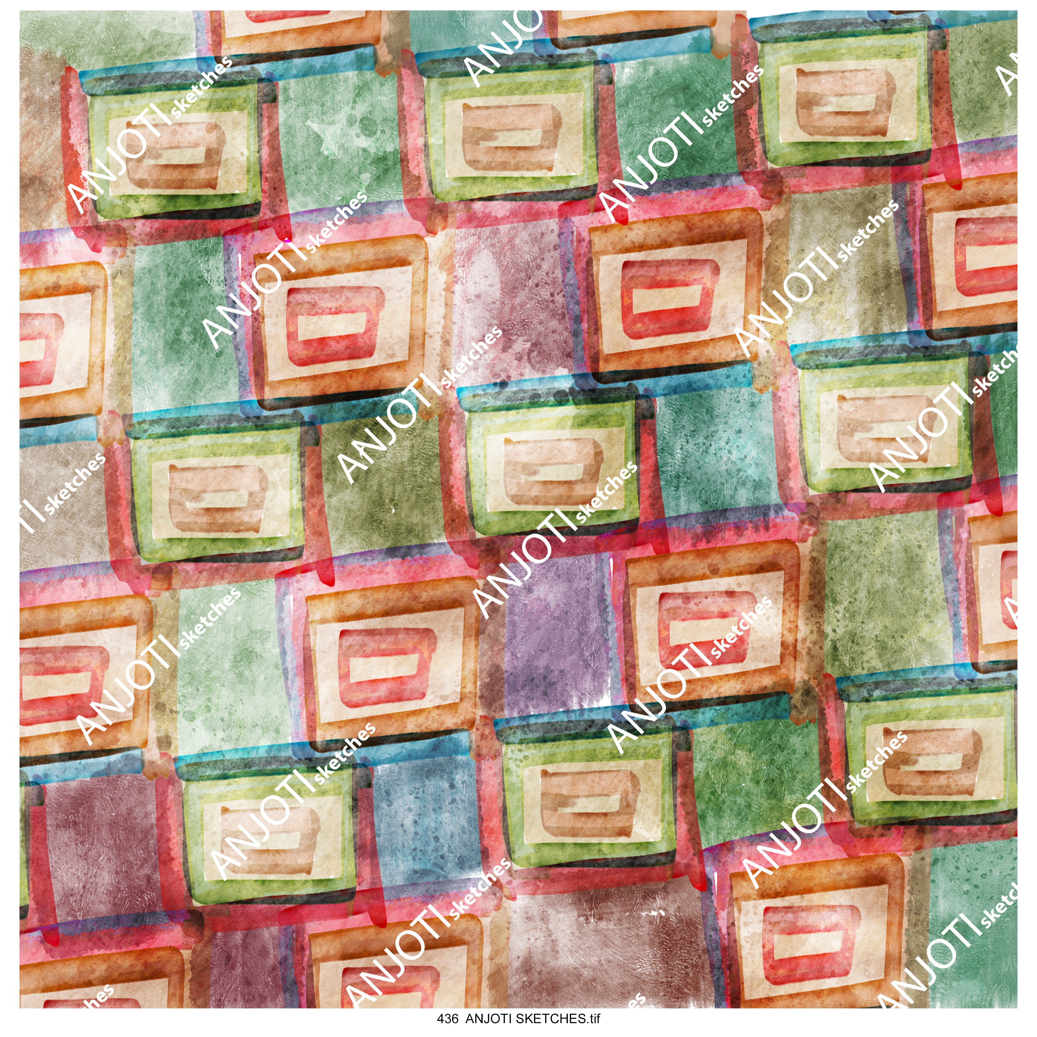 ANJOTI_SKETCHES_436_Multicolor Texture Effect Abstract Wall Art to Add Life to Your Walls