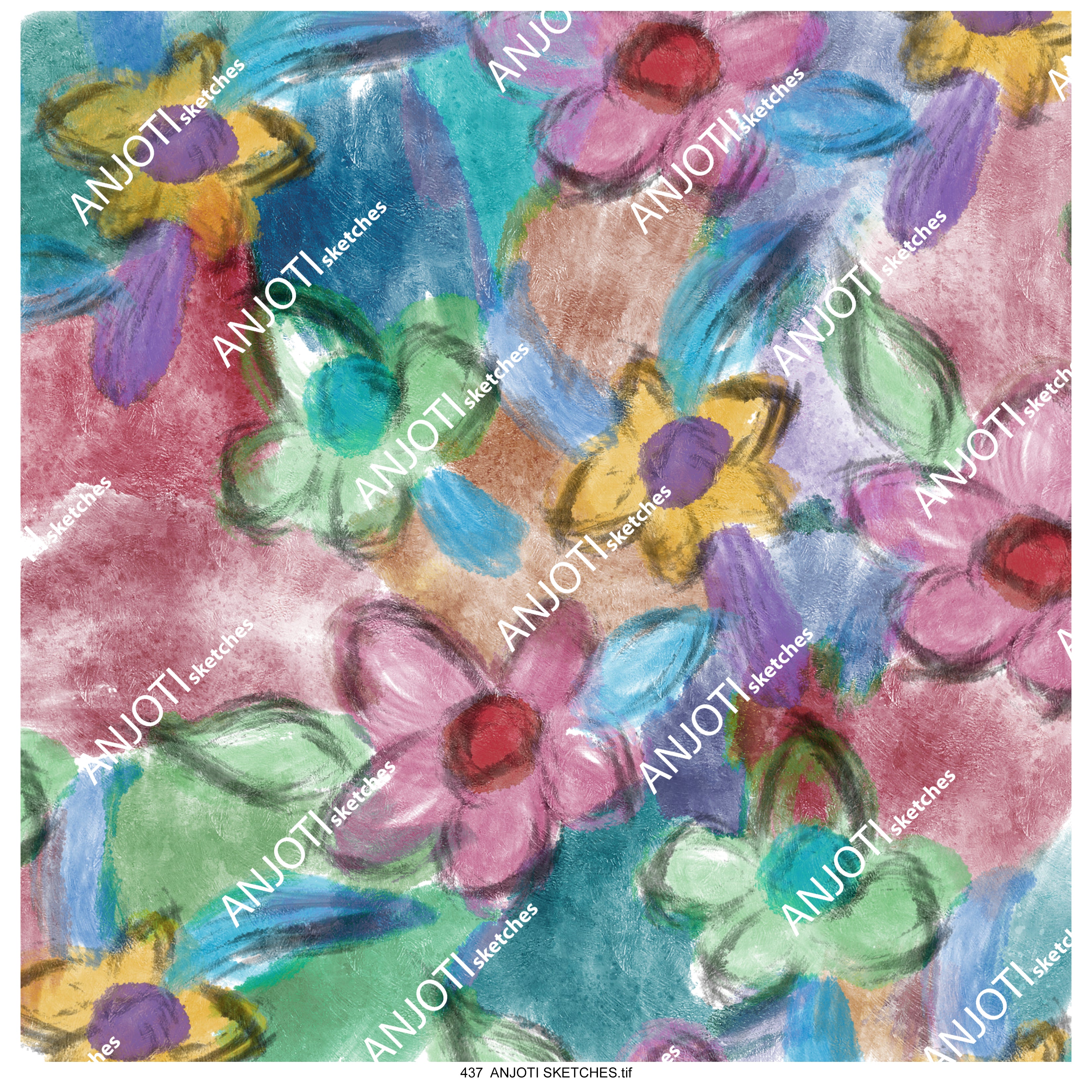 ANJOTI_SKETCHES_437_Bright Multicolor Texture Backgrounds in Beautiful Abstract Wall Art for Home