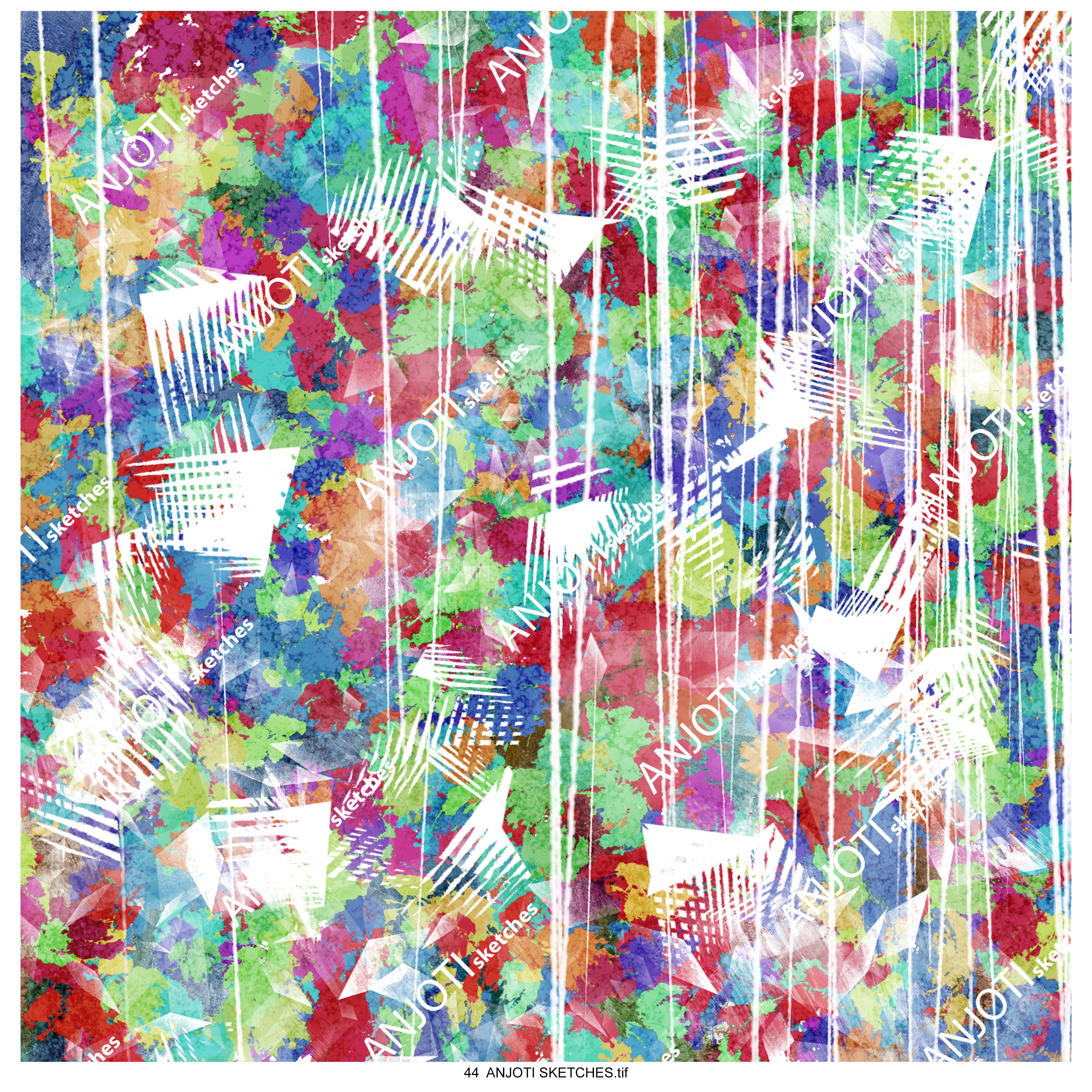 ANJOTI SKETCHES 44 Unique Multicolor Texture Background Abstract Wall Art for Your Decor