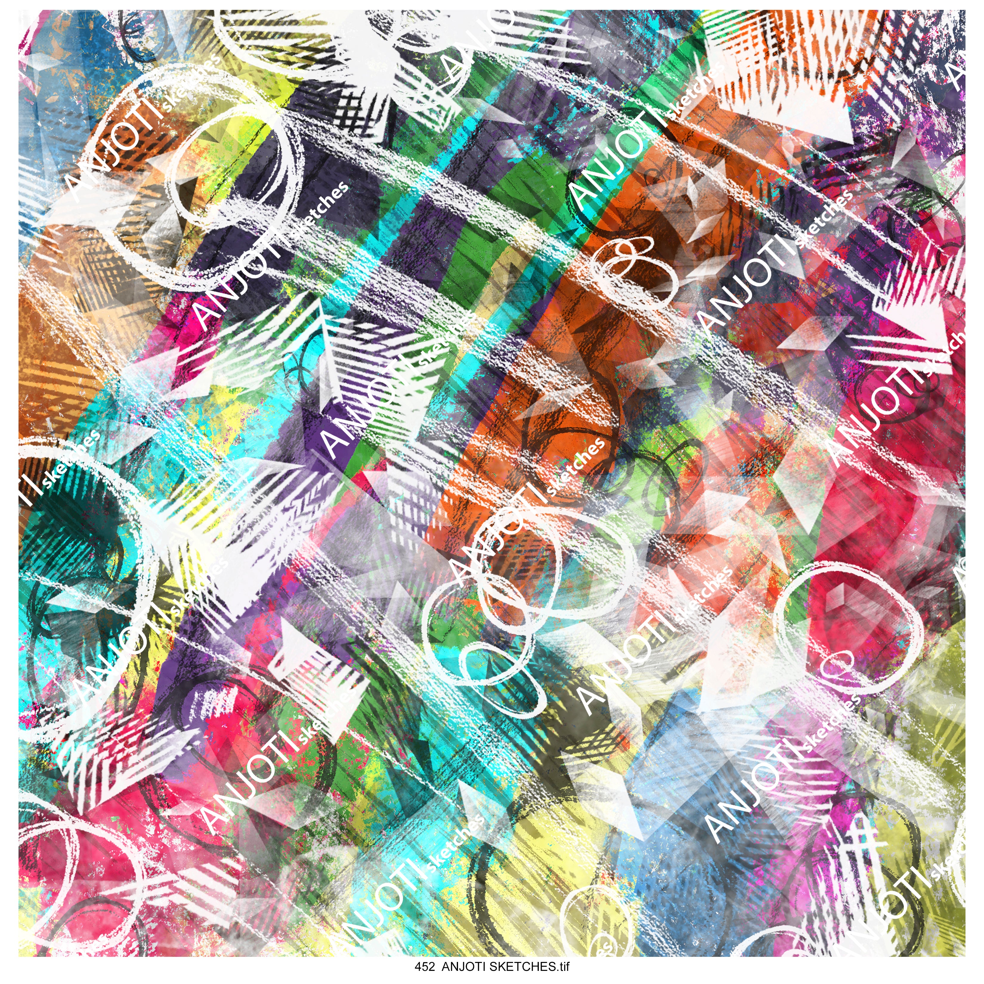 ANJOTI_SKETCHES_452_Discover Unique Floral Abstract Wall Art with Multicolor Geometric Texture Backgrounds