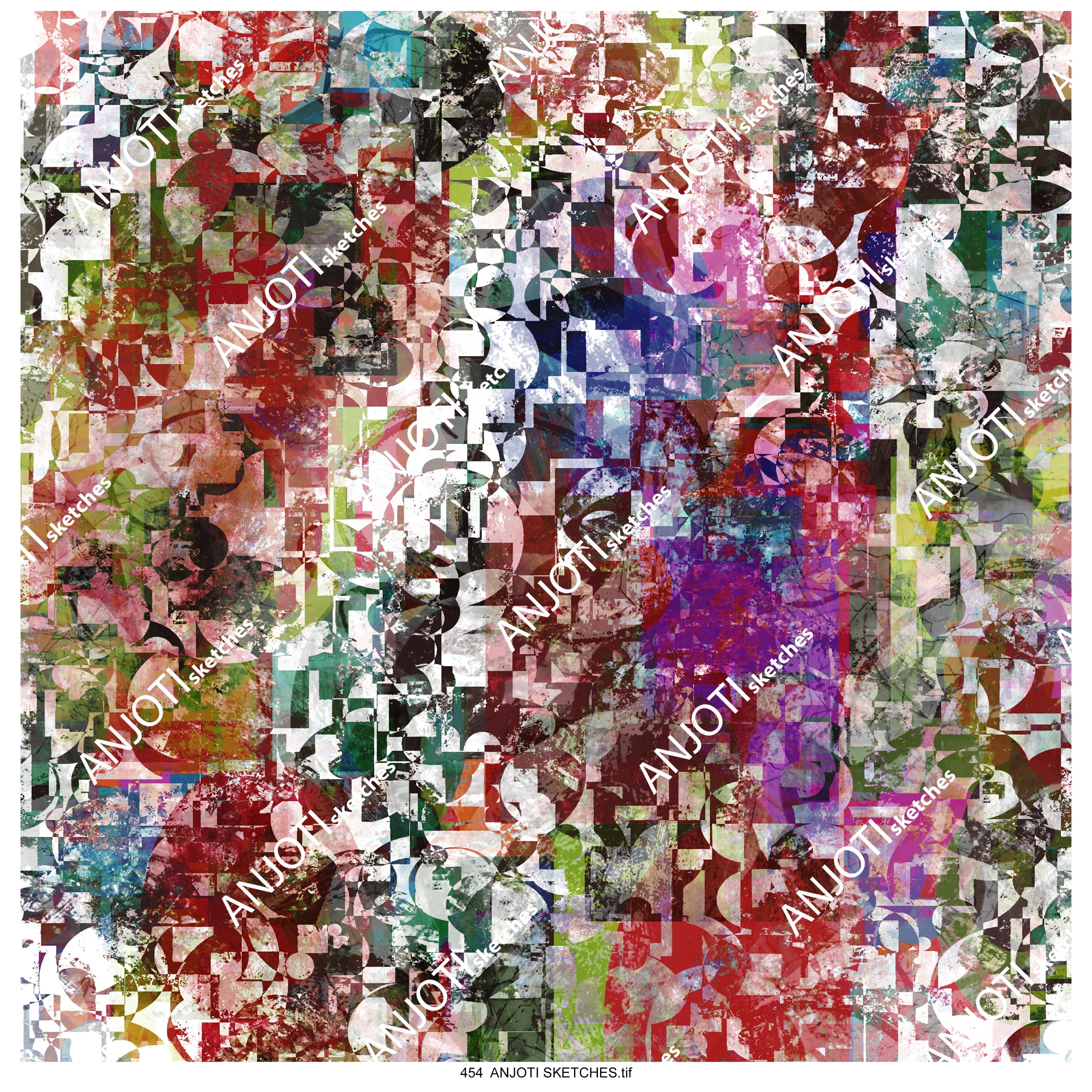ANJOTI_SKETCHES_454_Floral and Geometric Abstract Wall Art with Stunning Multicolor Texture Backgrounds