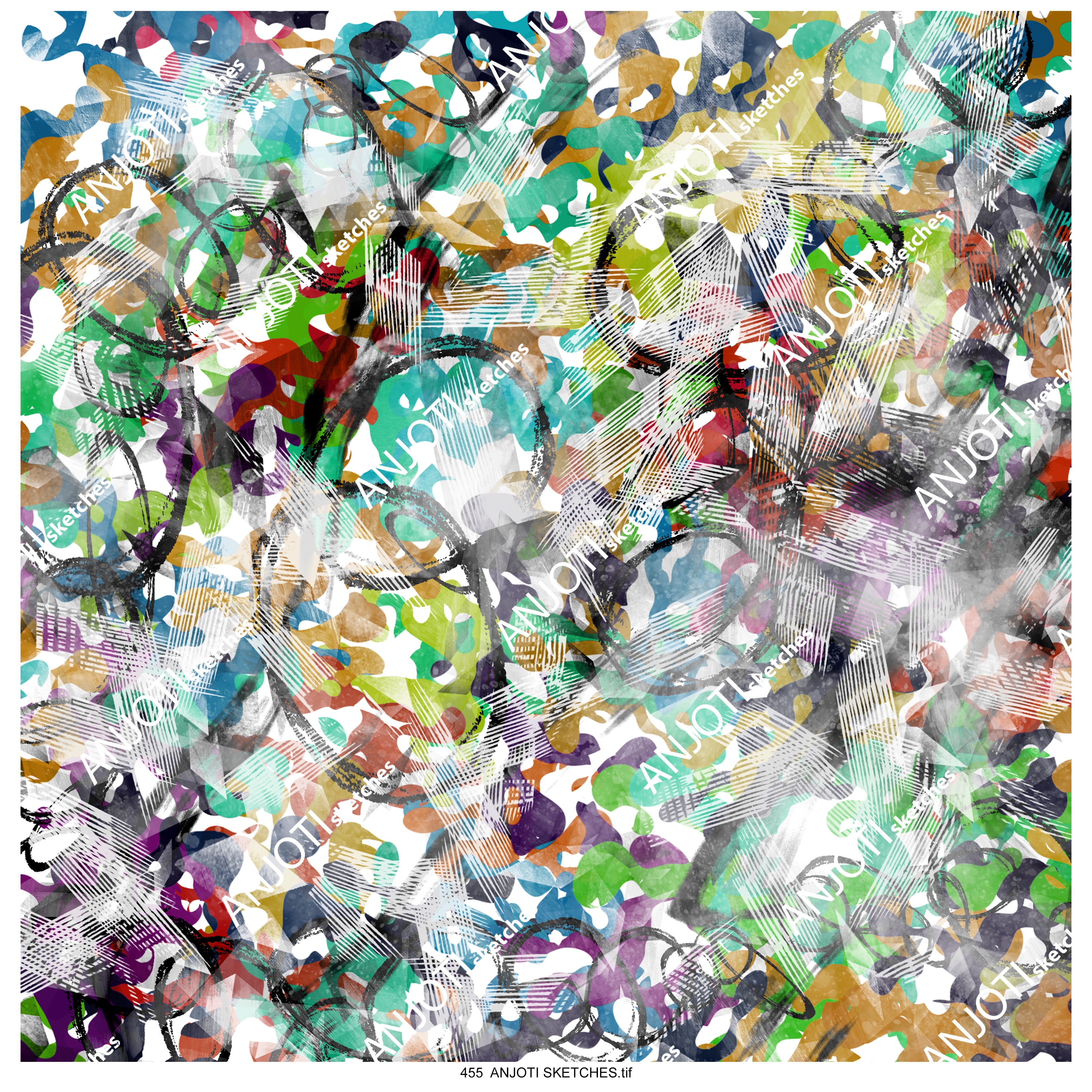 ANJOTI_SKETCHES_455_Enhance Your Decor with Multicolor Floral and Geometric Abstract Wall Art