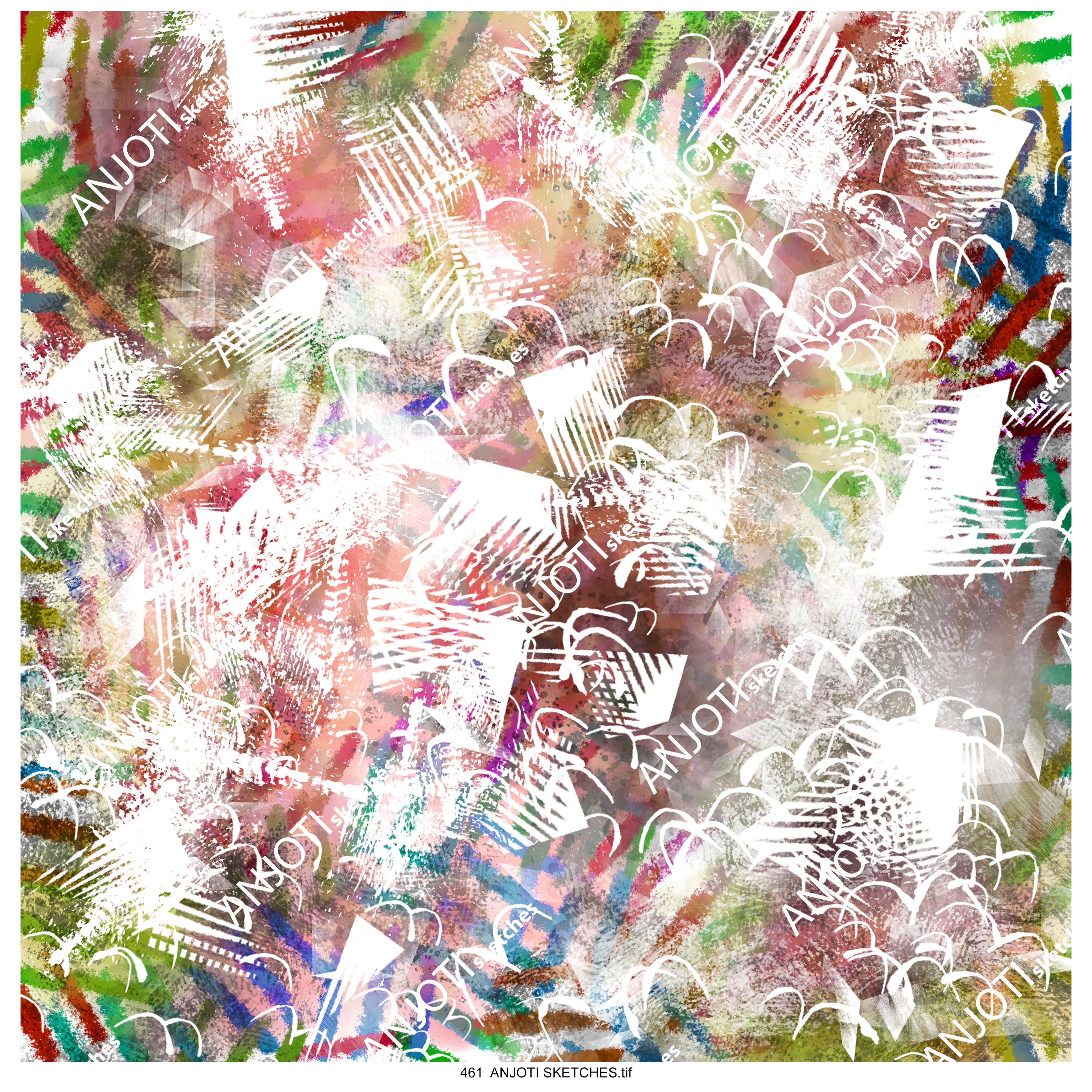 ANJOTI_SKETCHES_461_Bold Multicolor Texture Effects in Floral and Geometric Abstract Wall Art Designs