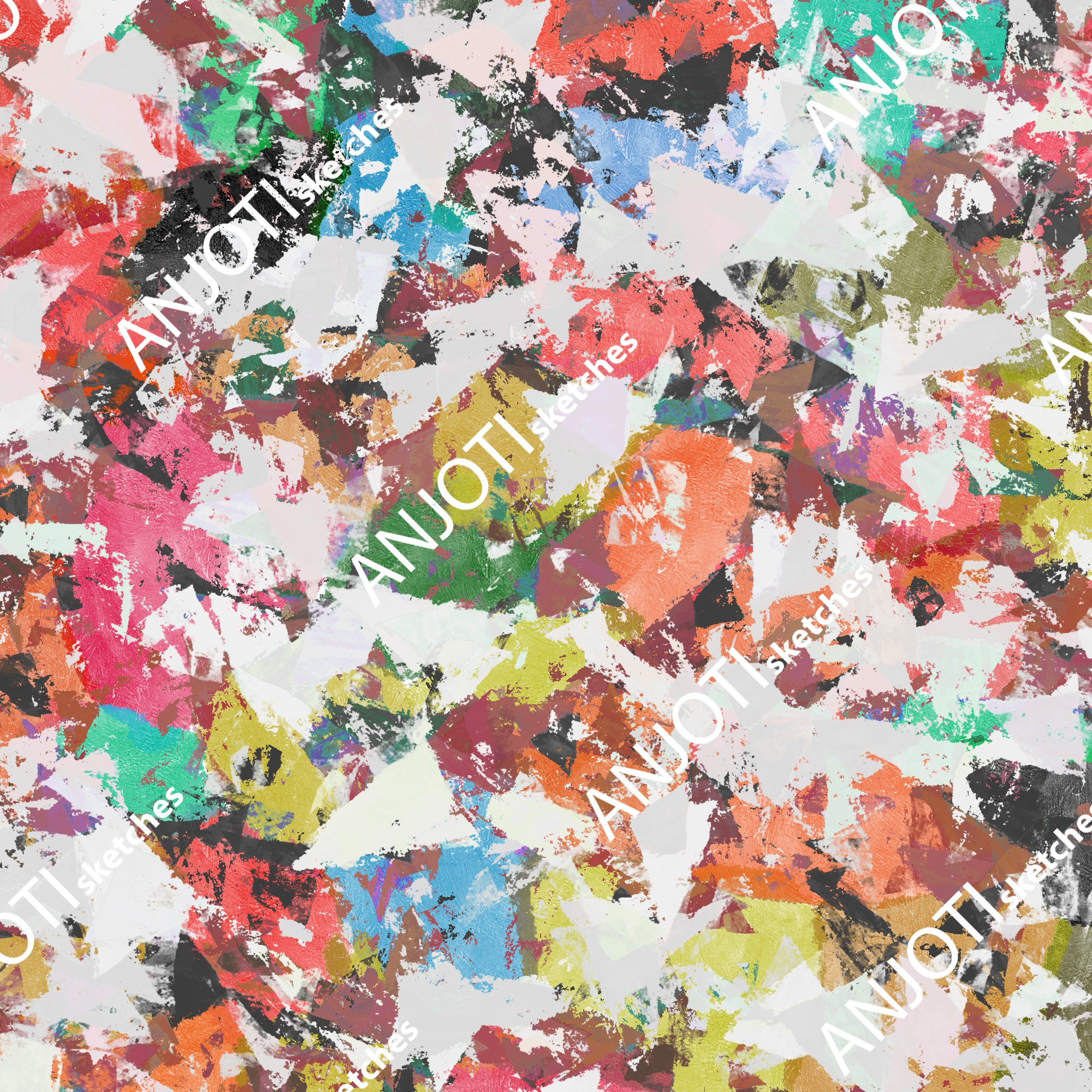 ANJOTI_SKETCHES_477_Modern Floral Geometric Abstract Wall Art with Vibrant Texture Backgrounds