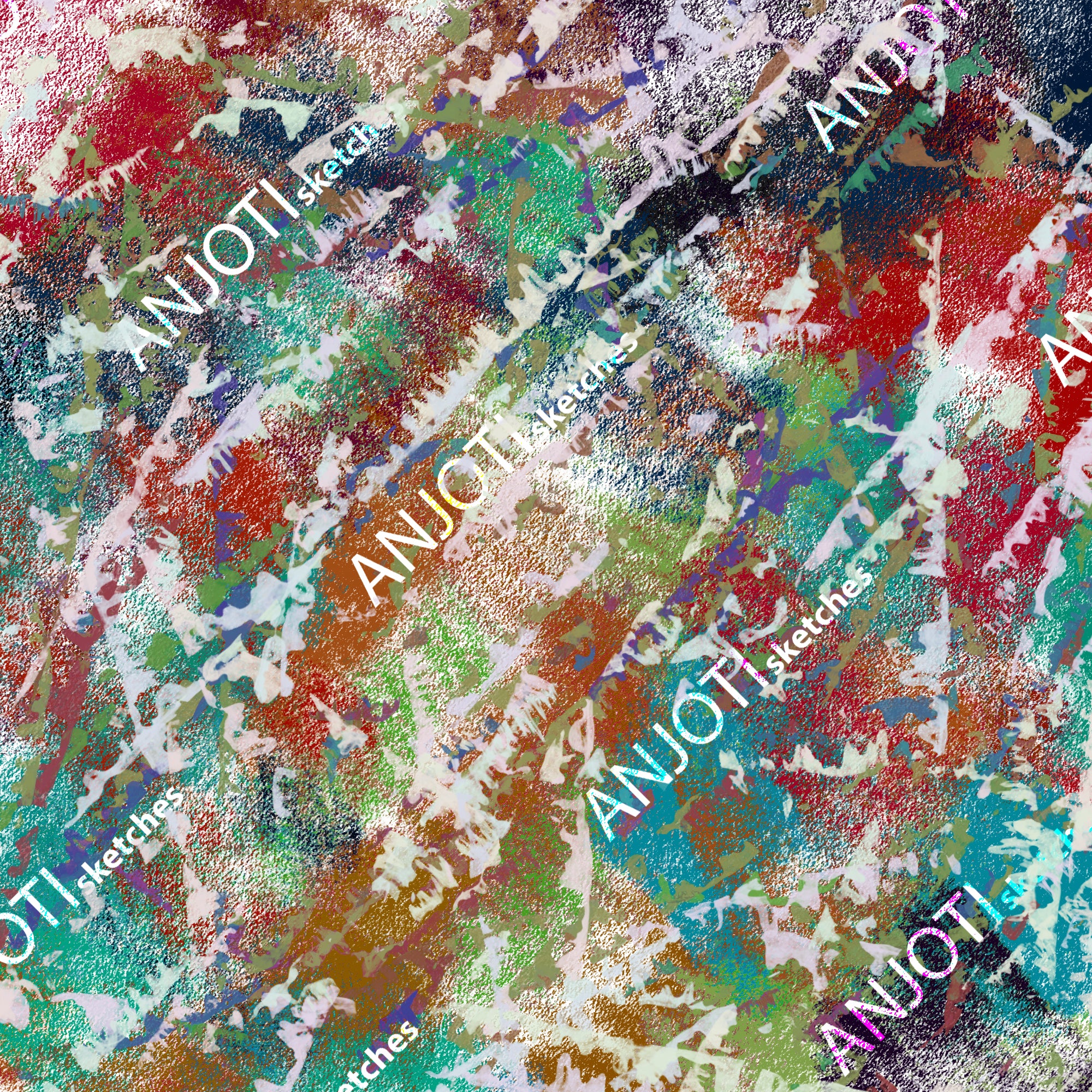 ANJOTI_SKETCHES_479_Abstract Wall Art with Multicolor Floral Geometric Textures for Every Room