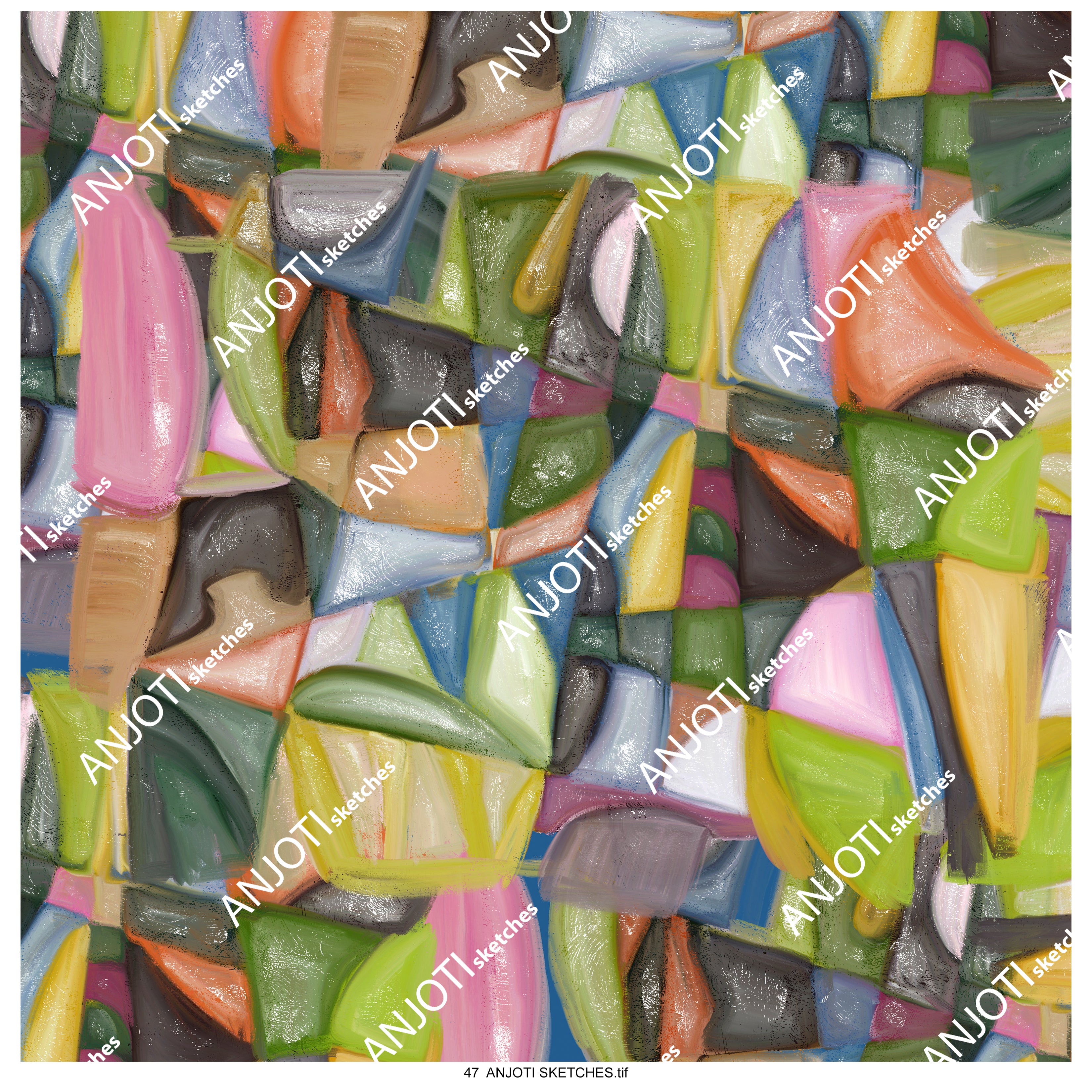 ANJOTI SKETCHES 47 Abstract Wall Art in Multicolor Texture Backgrounds for Stylish Home Decor