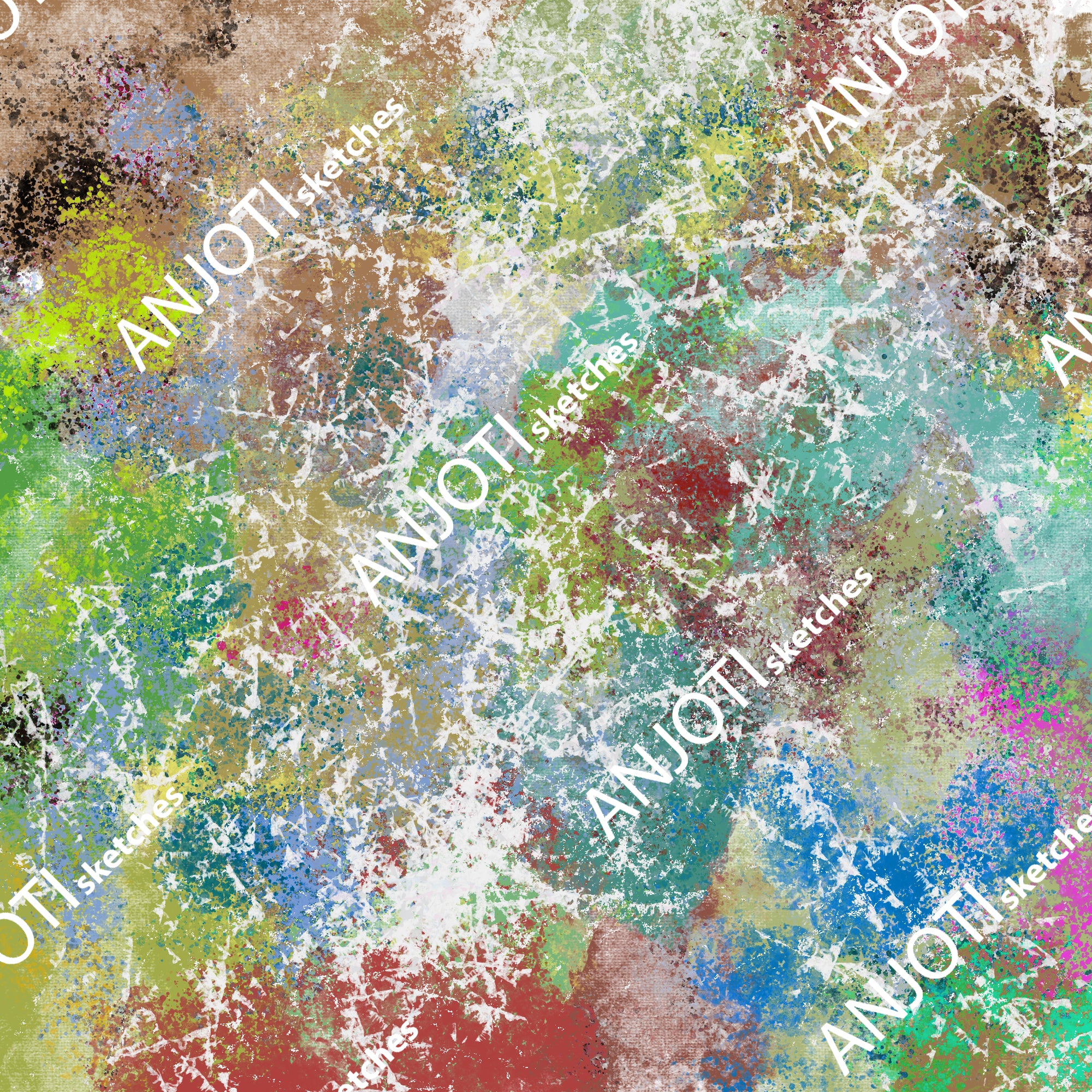 ANJOTI_SKETCHES_487_Modern Floral Geometric Abstract Wall Art with Stunning Textures