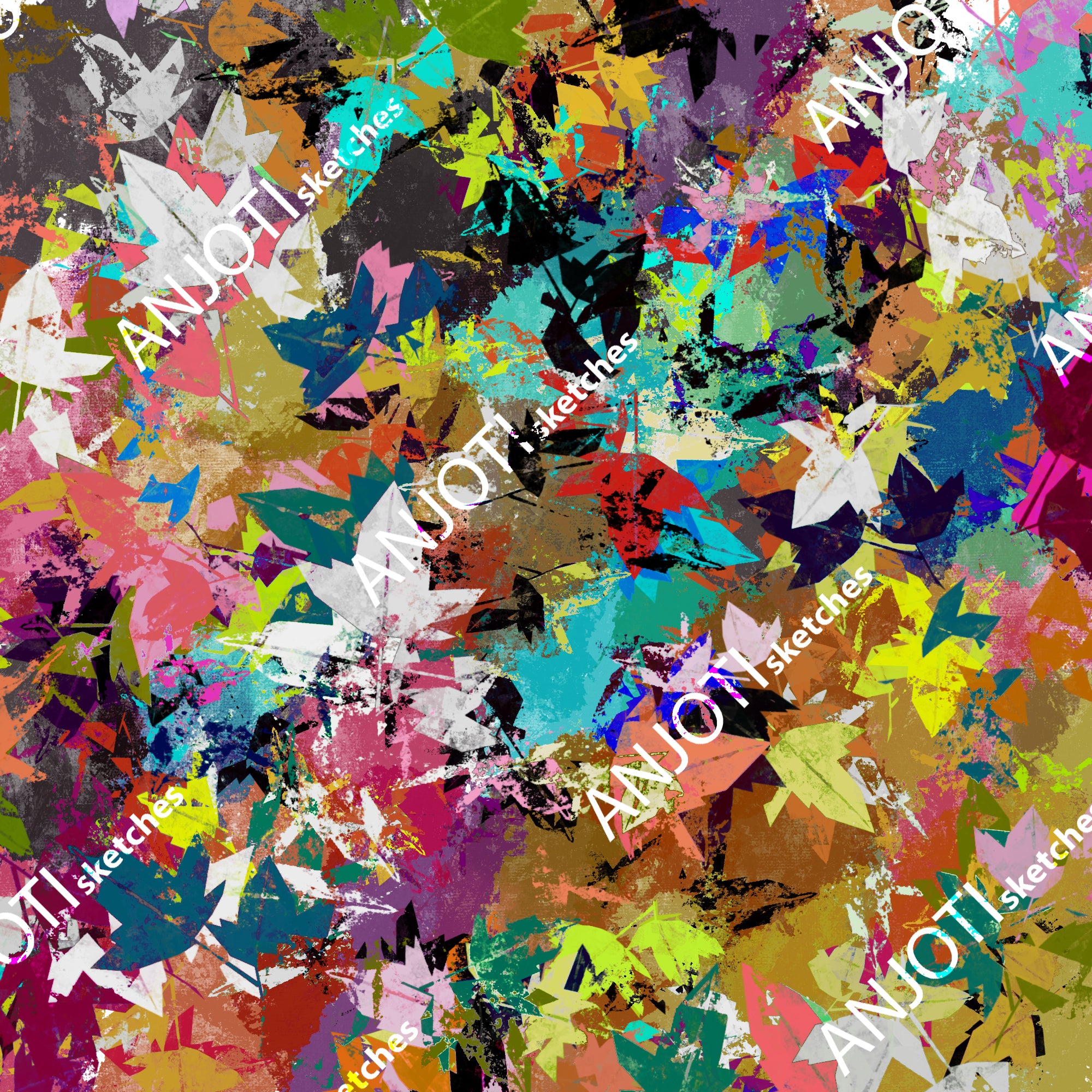 ANJOTI_SKETCHES_488_Transform Your Decor with Floral Geometric Abstract Wall Art in Multicolor