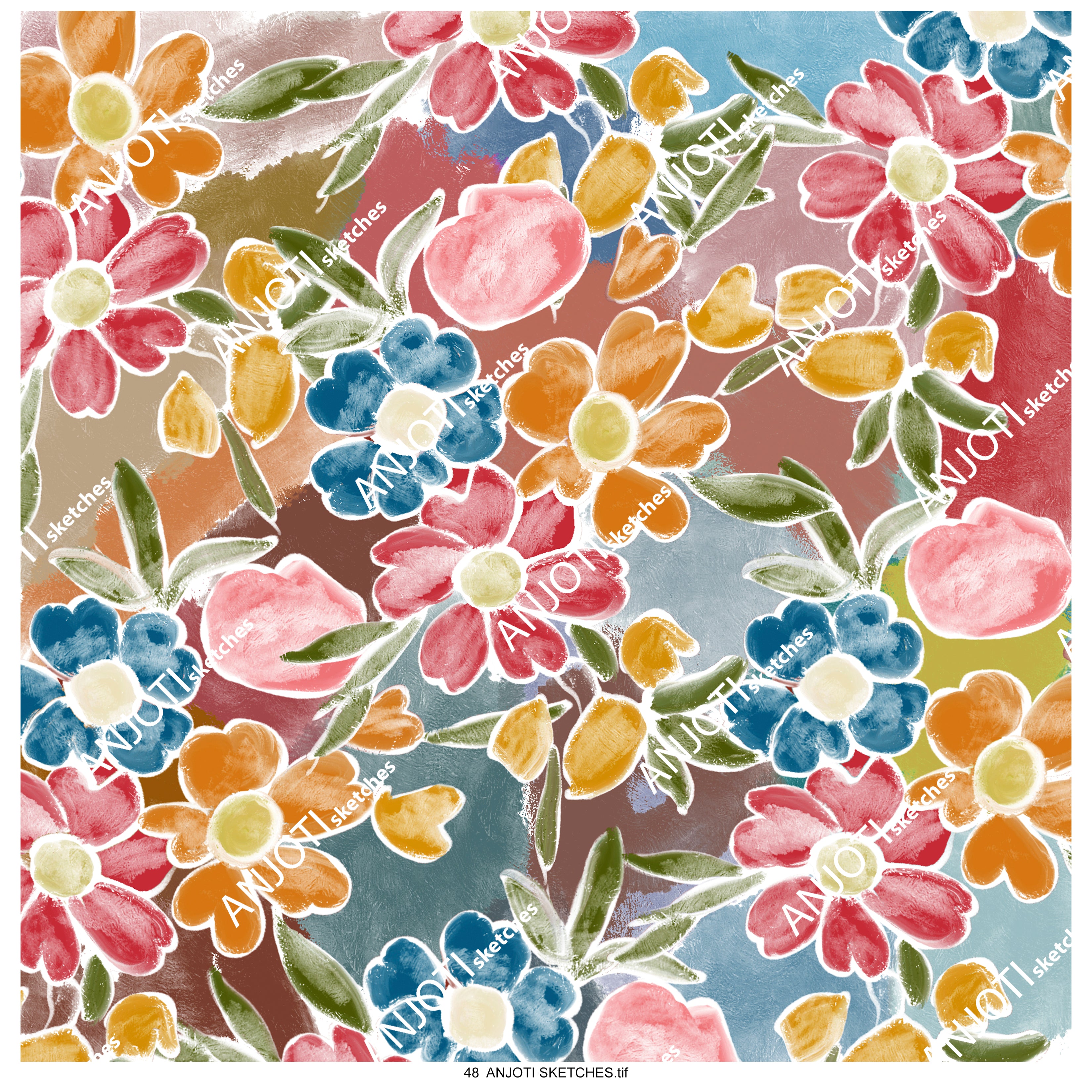 ANJOTI SKETCHES 48 Multicolor Texture Effect Abstract Wall Art Ideas for Every Room Decor