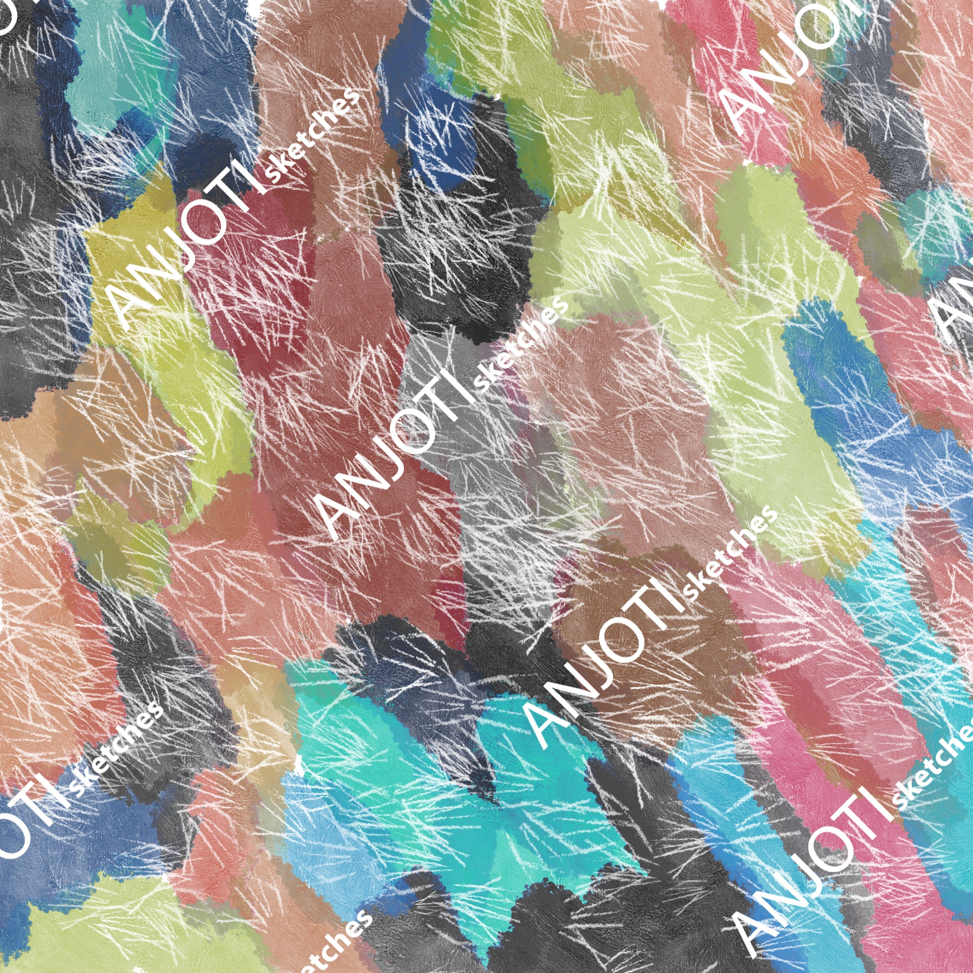 ANJOTI_SKETCHES_490_Beautiful Floral Geometric Abstract Wall Art in Multicolor Textures