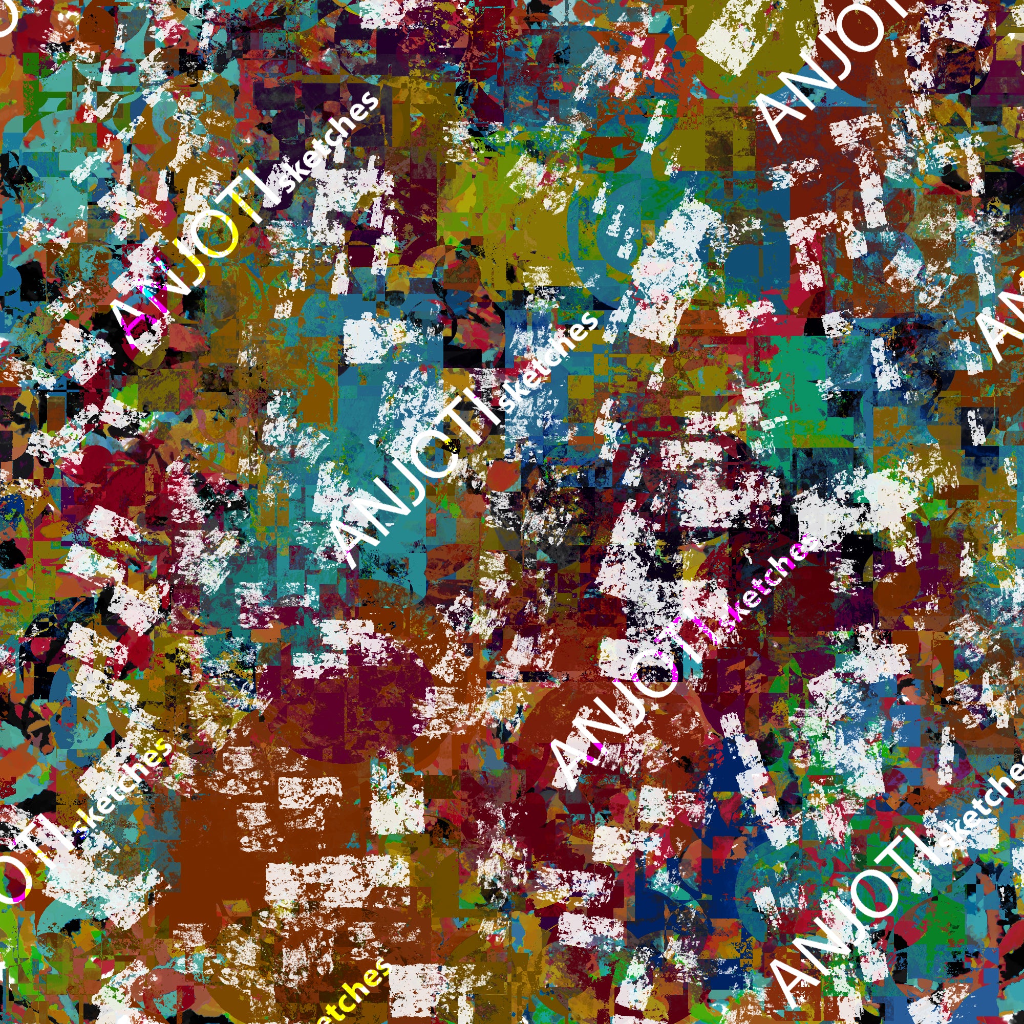 ANJOTI_SKETCHES_493_Create Unique Spaces with Floral Geometric Abstract Wall Art in Multicolor