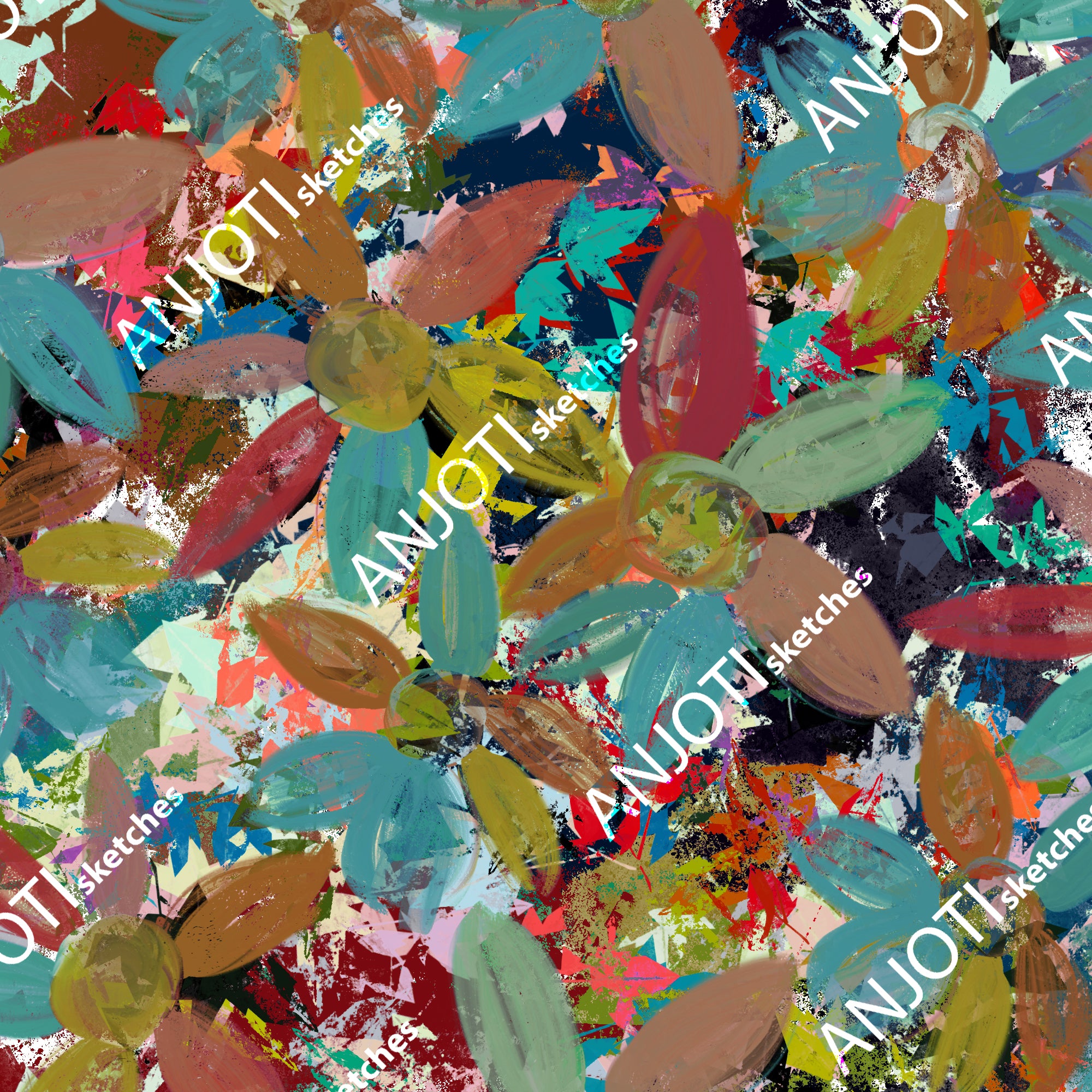 ANJOTI_SKETCHES_500_New Abstract Art paintings Pattern Wallpaper illustrations line design and ideas geometric drawing oil paints acrylic American fancy nancy popular rich print contrast background