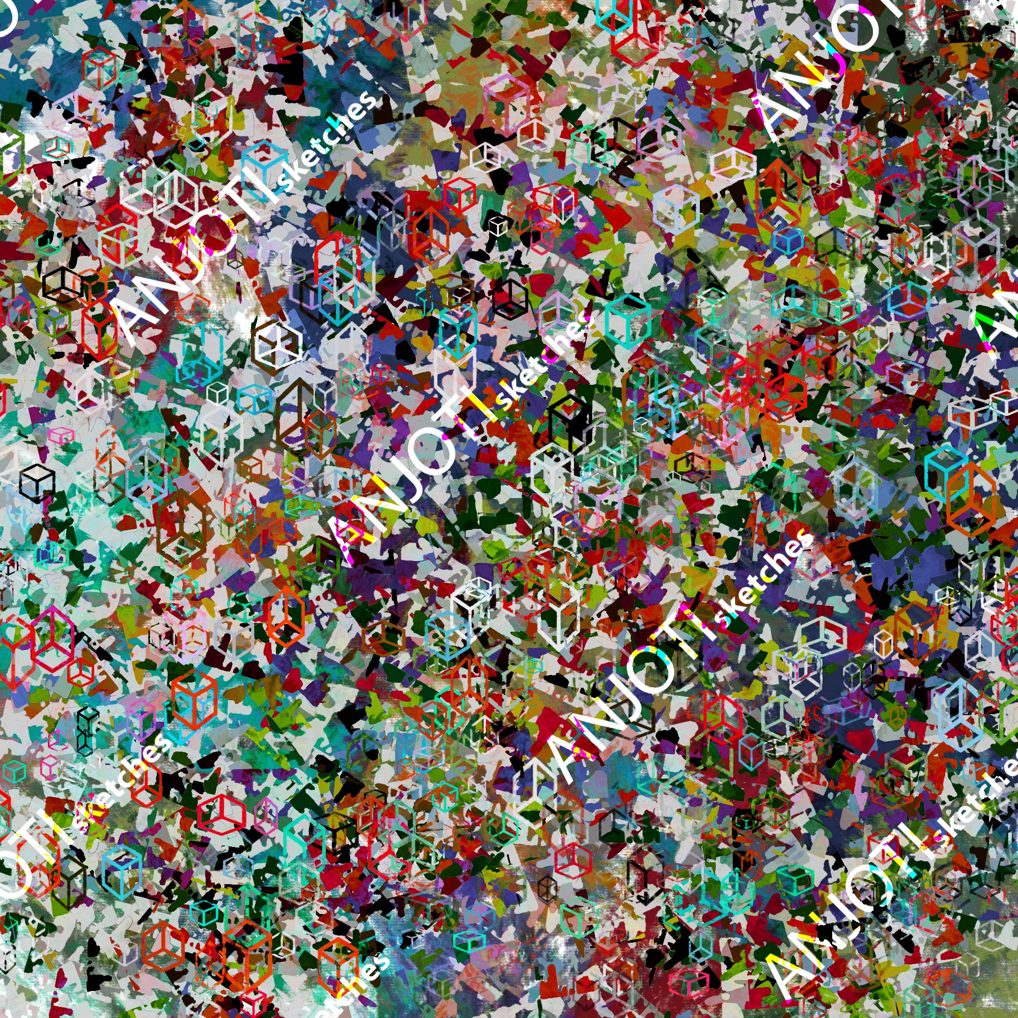 ANJOTI_SKETCHES_521_ Abstract Wall Art with Textured Multicolor Backgrounds to Enhance Any Decor