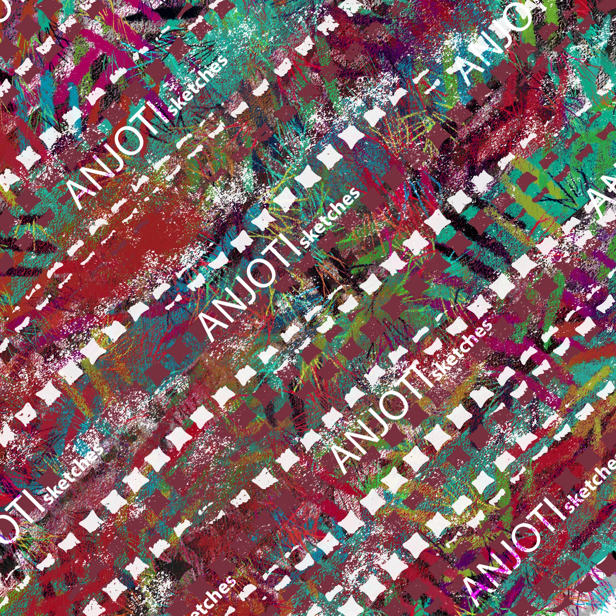 ANJOTI_SKETCHES_556_Abstract Wall Art in Floral and Geometric Designs with Multicolor Texture Backgrounds