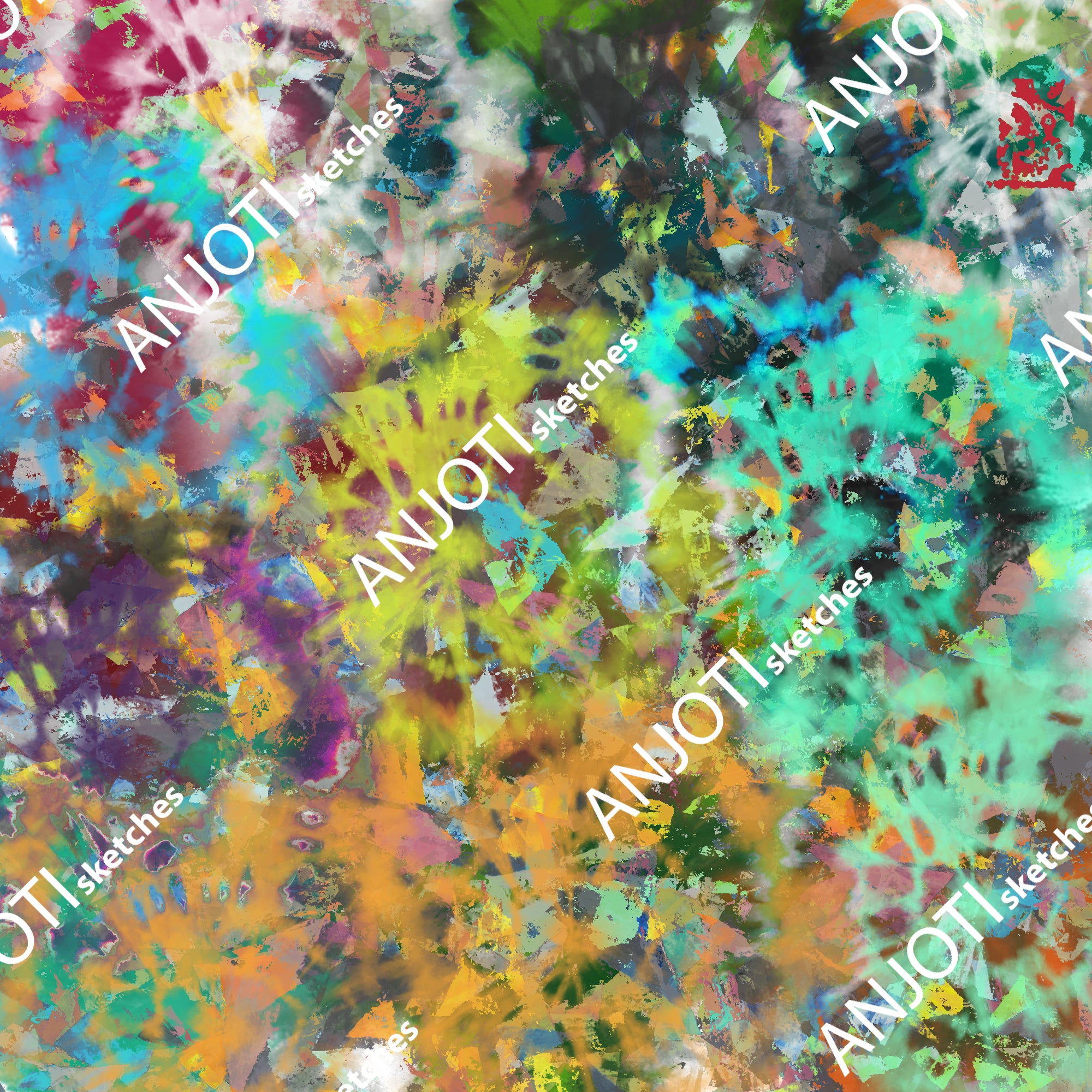 ANJOTI_SKETCHES_557_Floral Abstract Wall Art with Multicolor Geometric Texture Background Effects