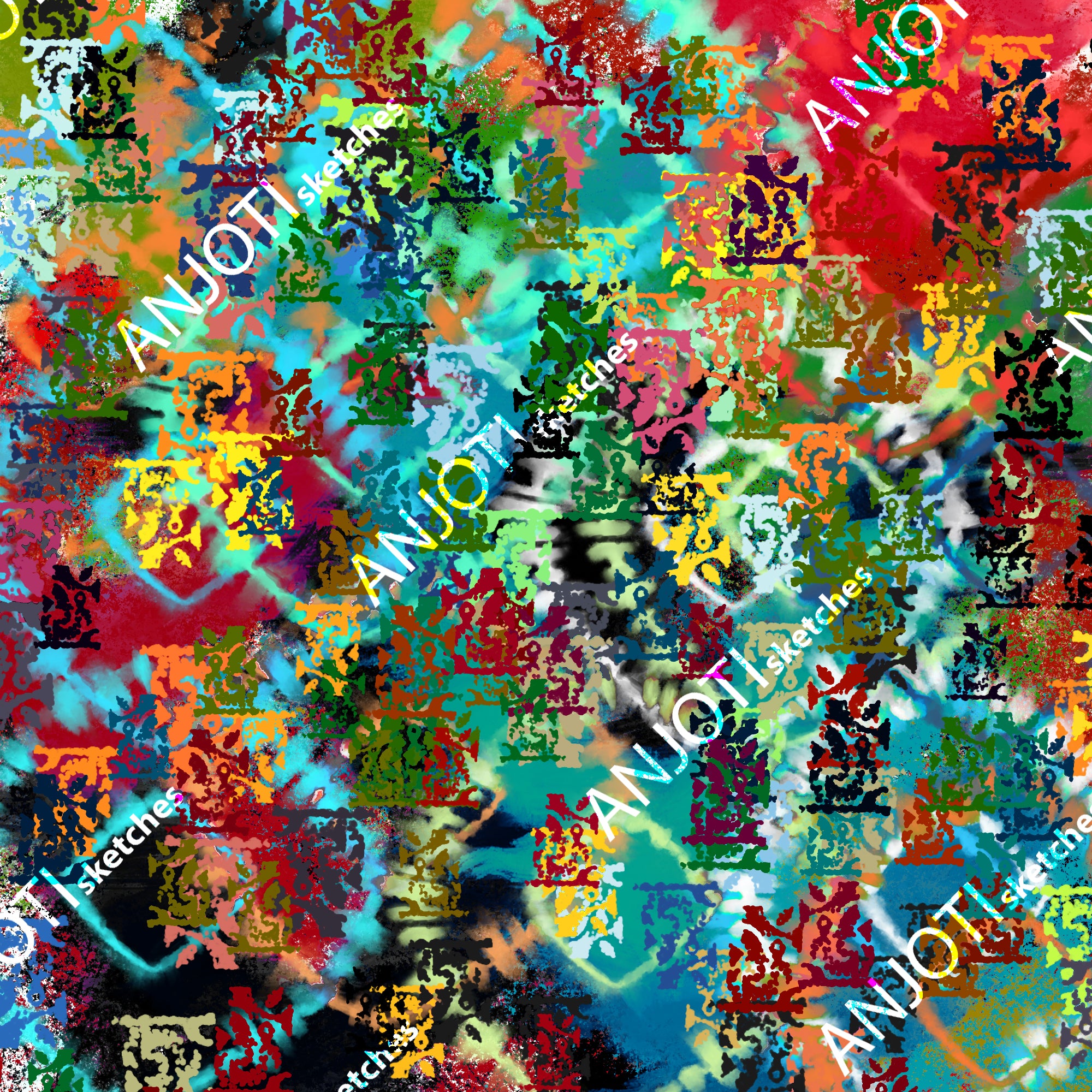 ANJOTI_SKETCHES_558_Add a Modern Touch with Floral and Geometric Abstract Wall Art in Multicolor Textures