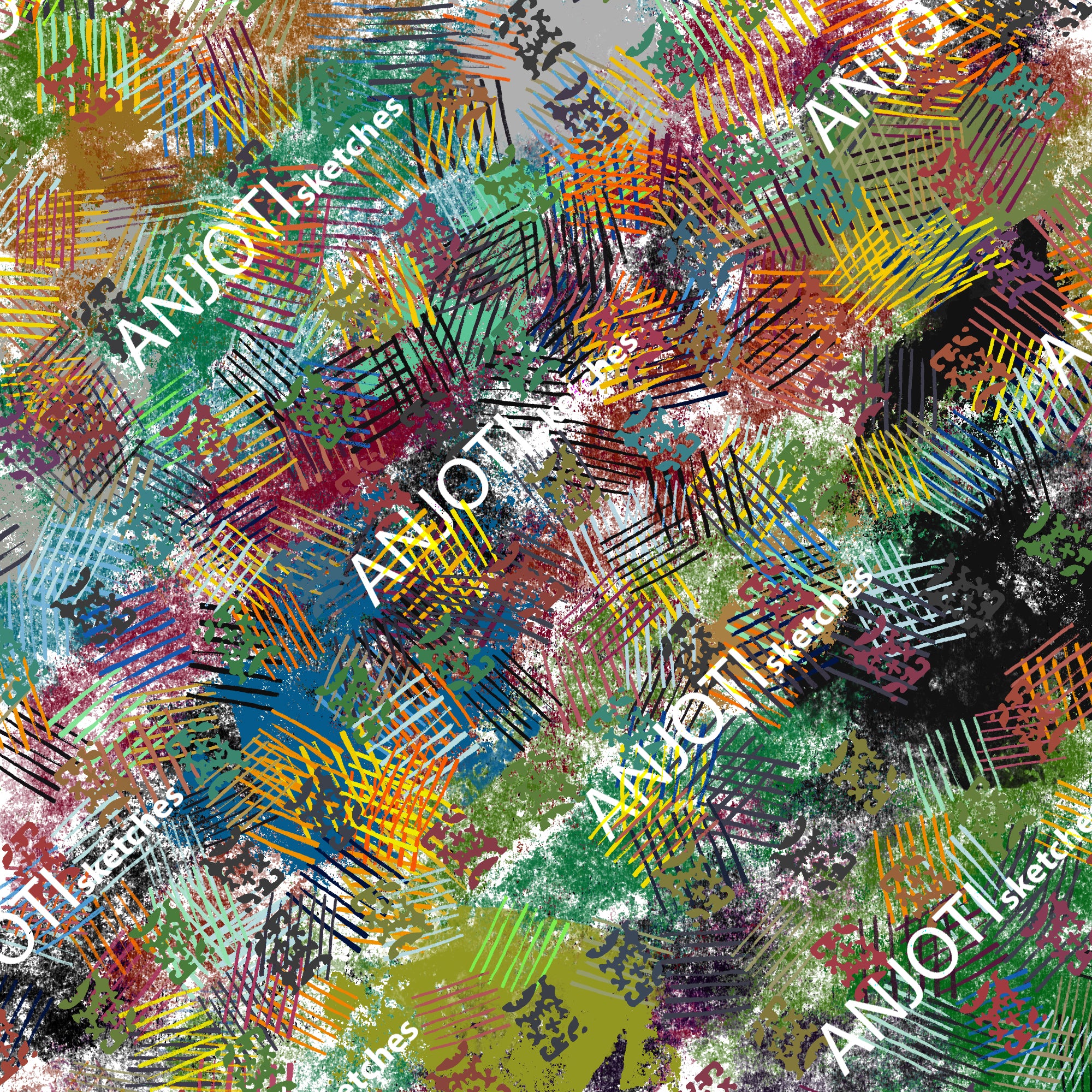 ANJOTI_SKETCHES_567_Multicolor Texture Background Abstract Wall Art with Floral and Geometric Designs