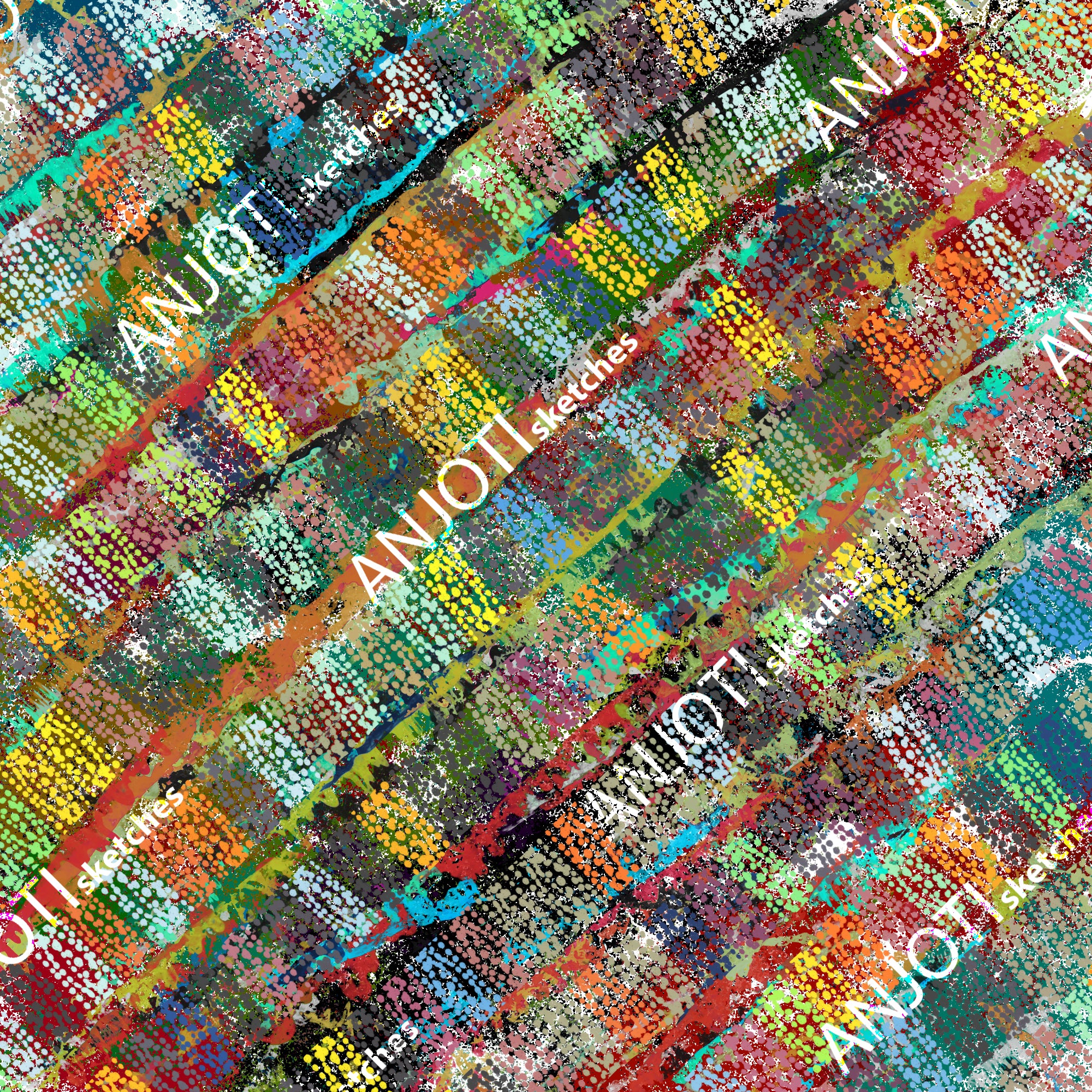 ANJOTI_SKETCHES_570_Floral and Geometric Abstract Wall Art with Textured Multicolor Backgrounds