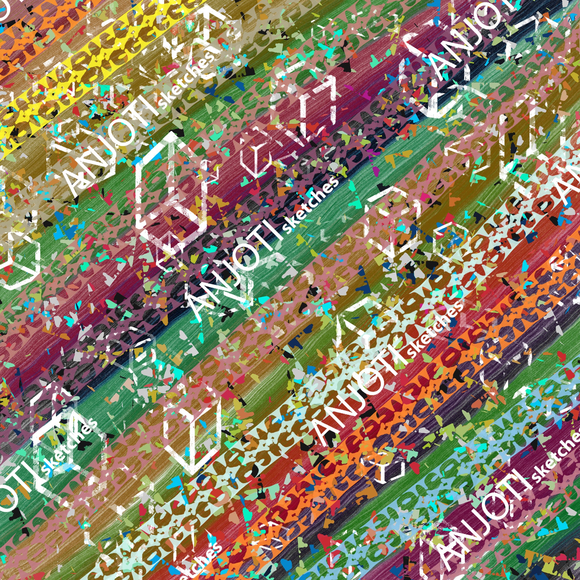 ANJOTI_SKETCHES_586_Abstract Wall Art in Multicolor Floral Geometric Texture Background Effects
