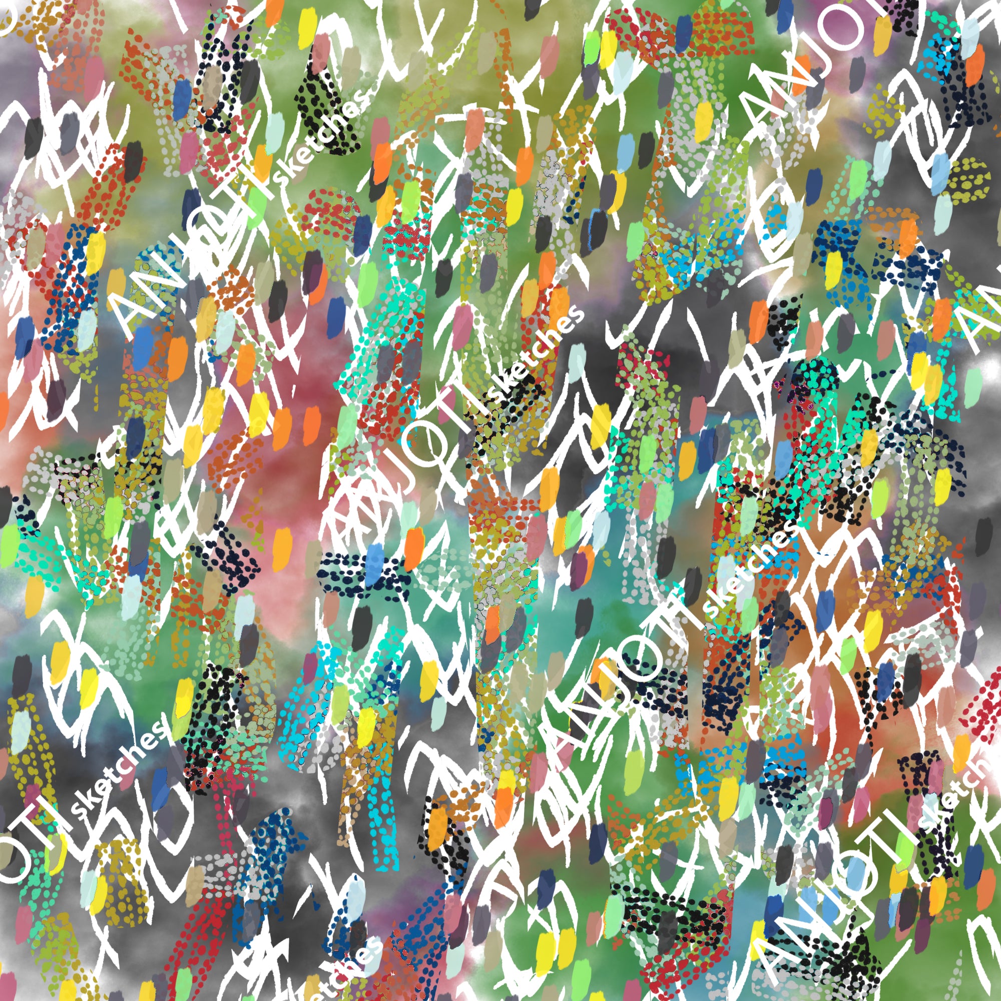 ANJOTI_SKETCHES_611_Unique Abstract Wall Art in Vibrant Multicolor Texture Effect Background Designs