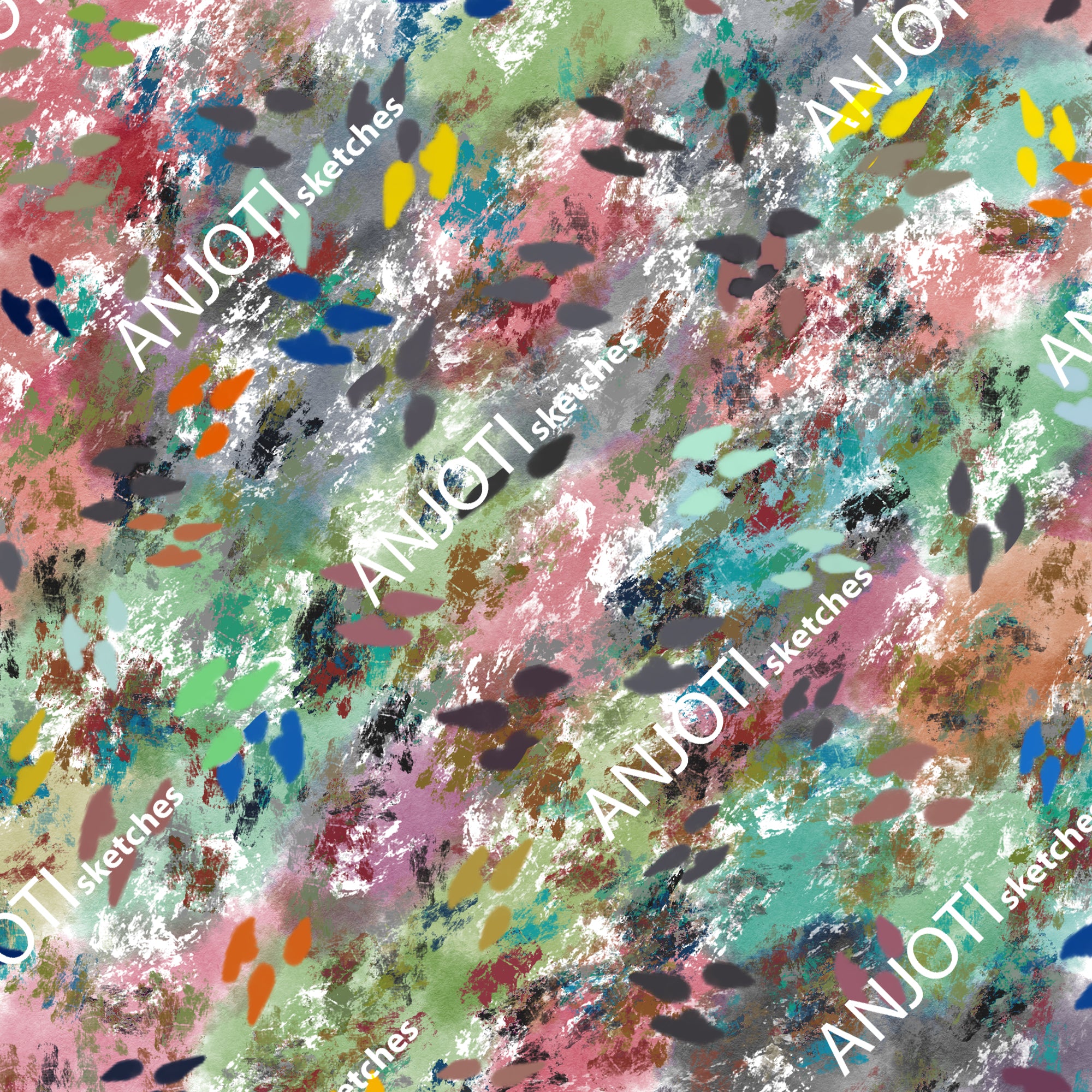 ANJOTI_SKETCHES_622_ Find Bold Multicolor Texture Effect Backgrounds in Abstract Wall Art for Home Decor