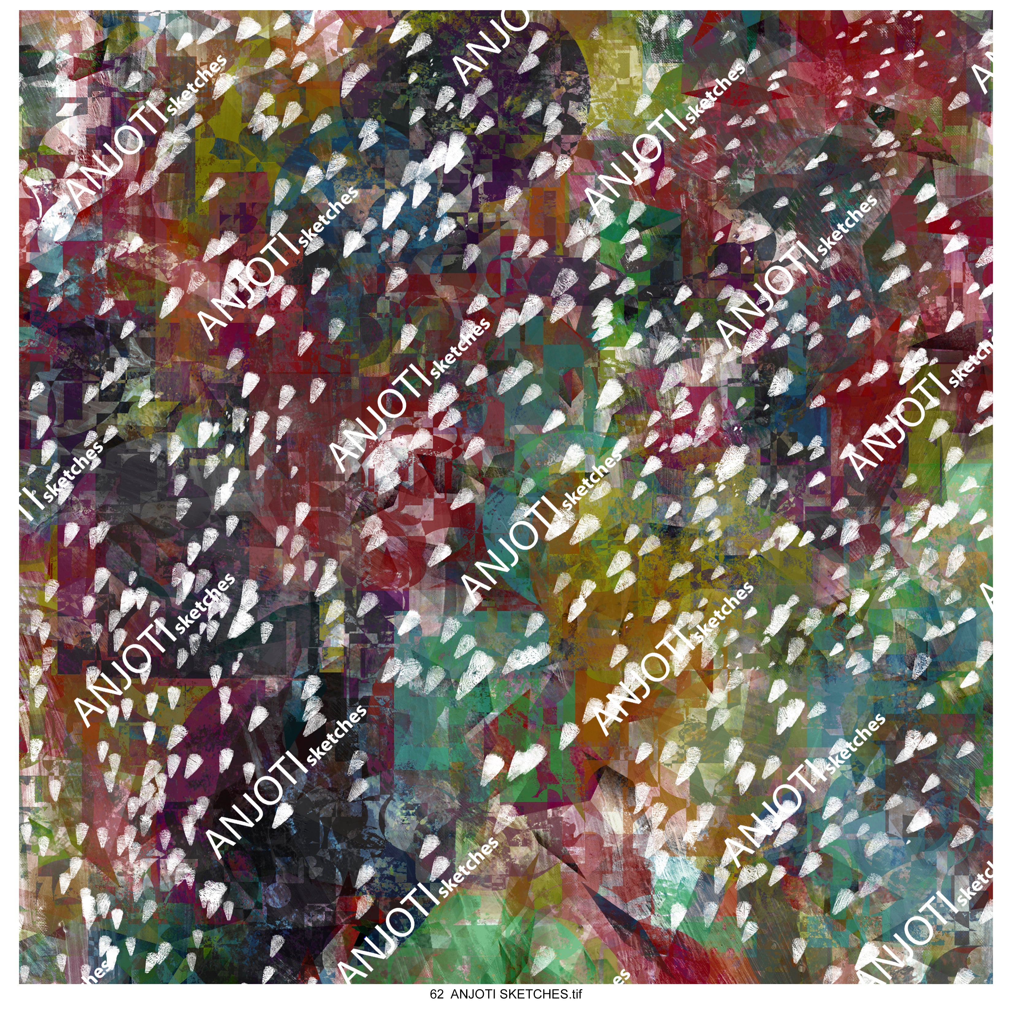 ANJOTI SKETCHES 62_Multicolor Floral Geometric Abstract Wall Art for a Unique Texture Background