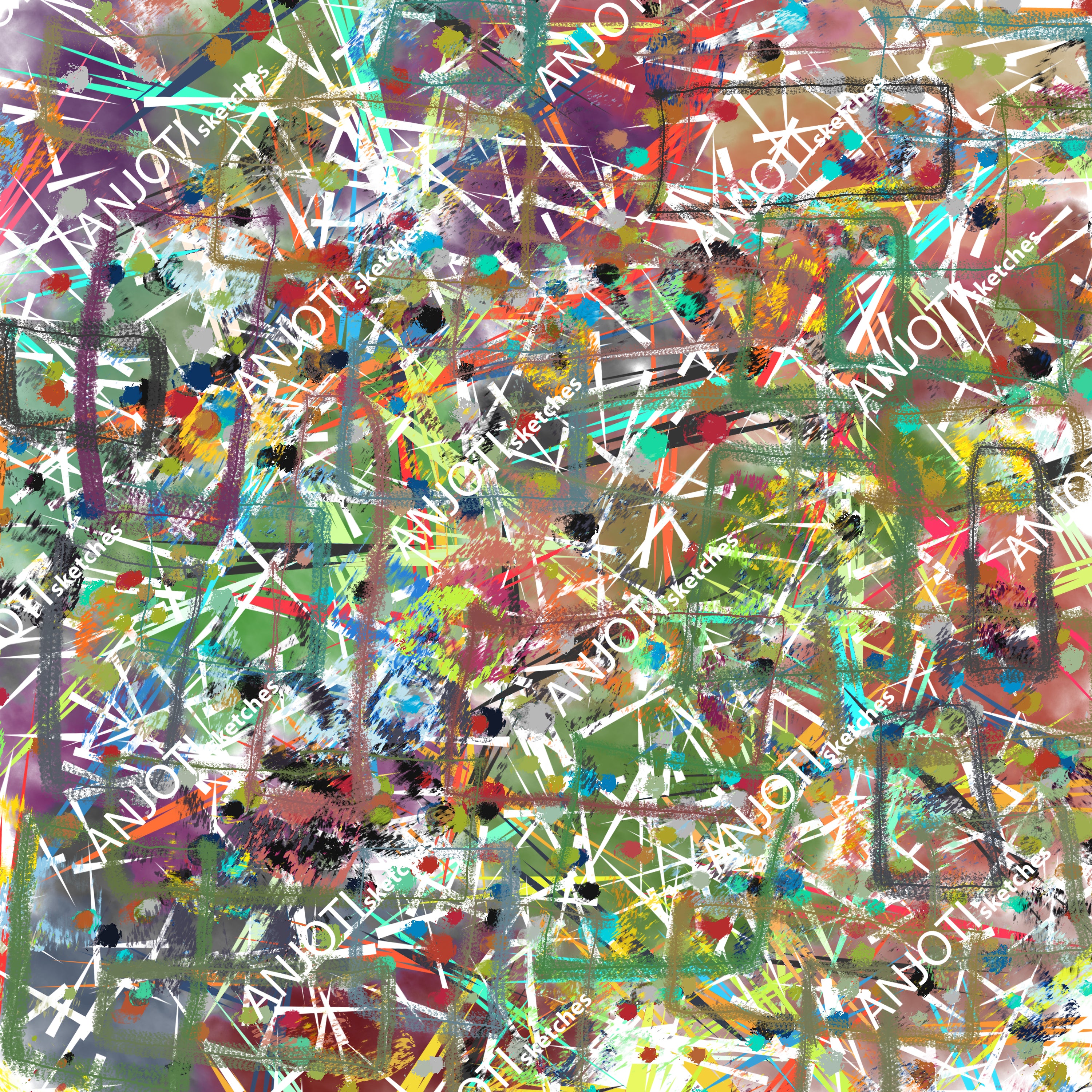 ANJOTI_SKETCHES_652_Discover Unique Floral Abstract Wall Art with Multicolor Geometric Texture Backgrounds