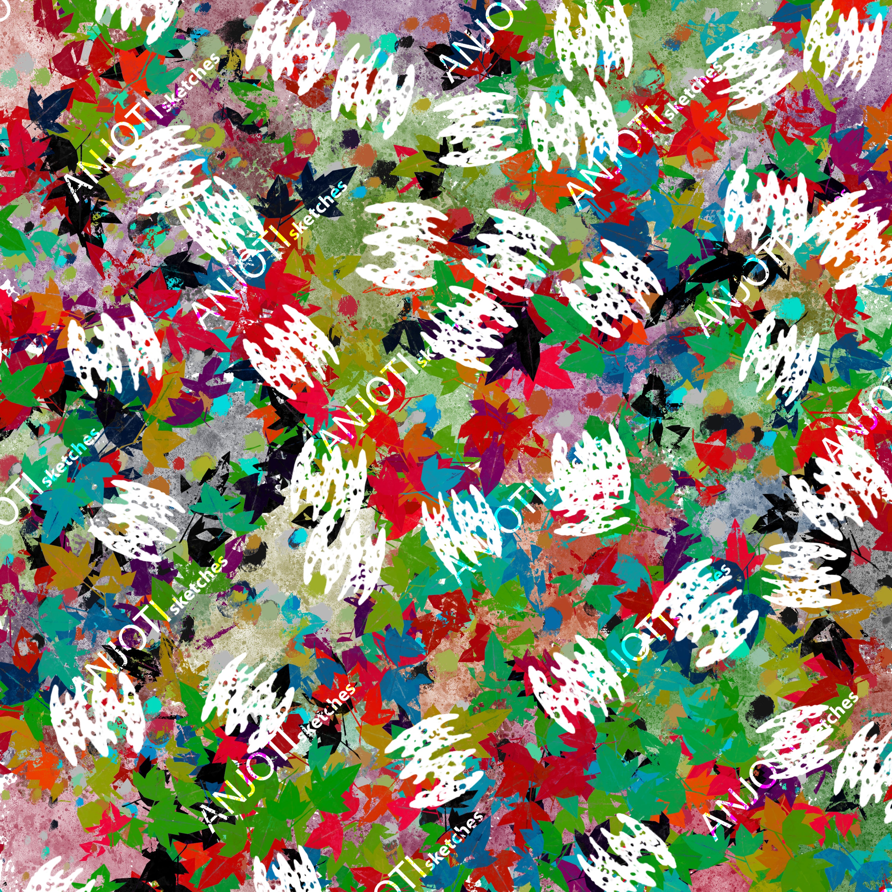 ANJOTI_SKETCHES_661_Bold Multicolor Texture Effects in Floral and Geometric Abstract Wall Art Designs