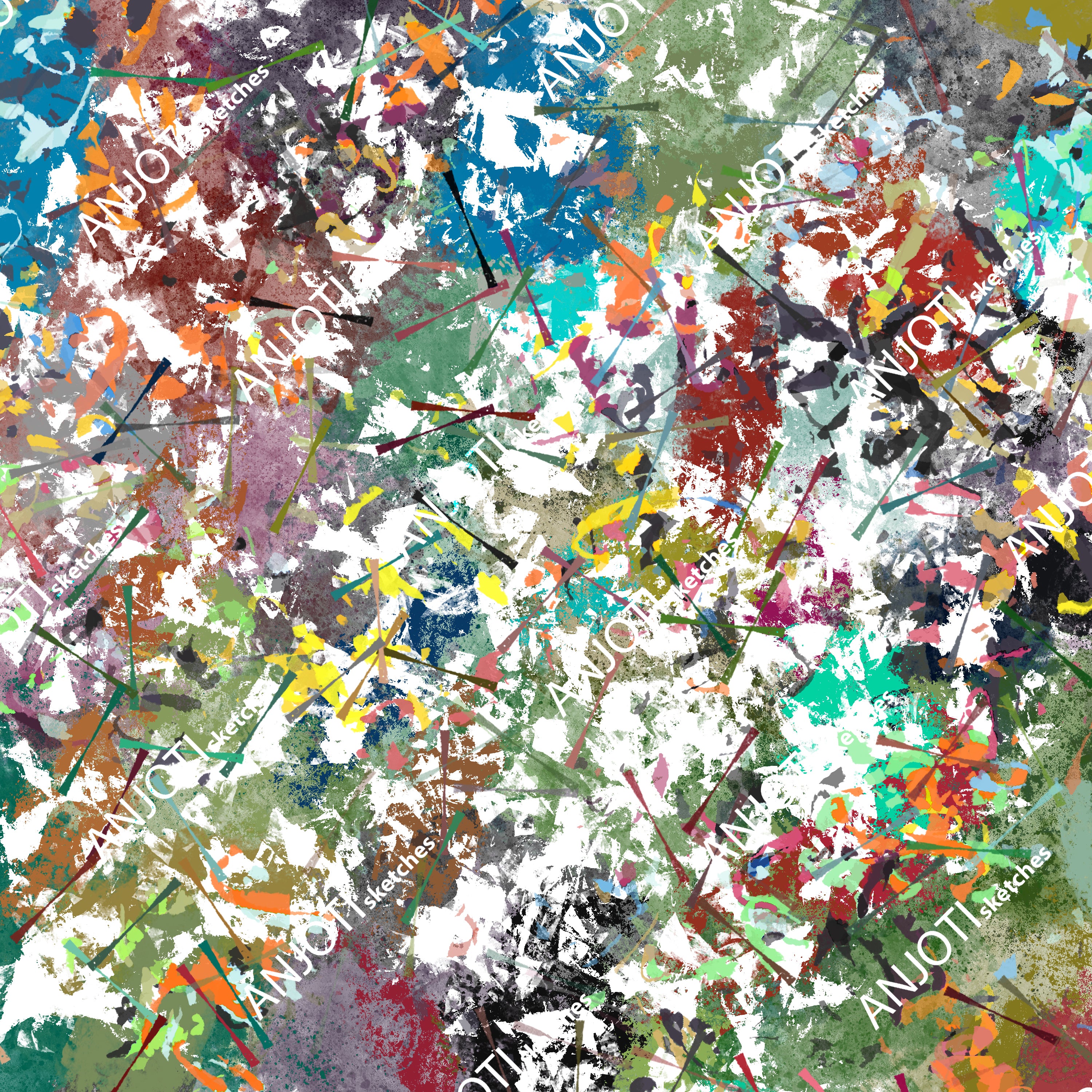 ANJOTI_SKETCHES_663_Modern Abstract Wall Art with Floral and Geometric Multicolor Texture Backgrounds