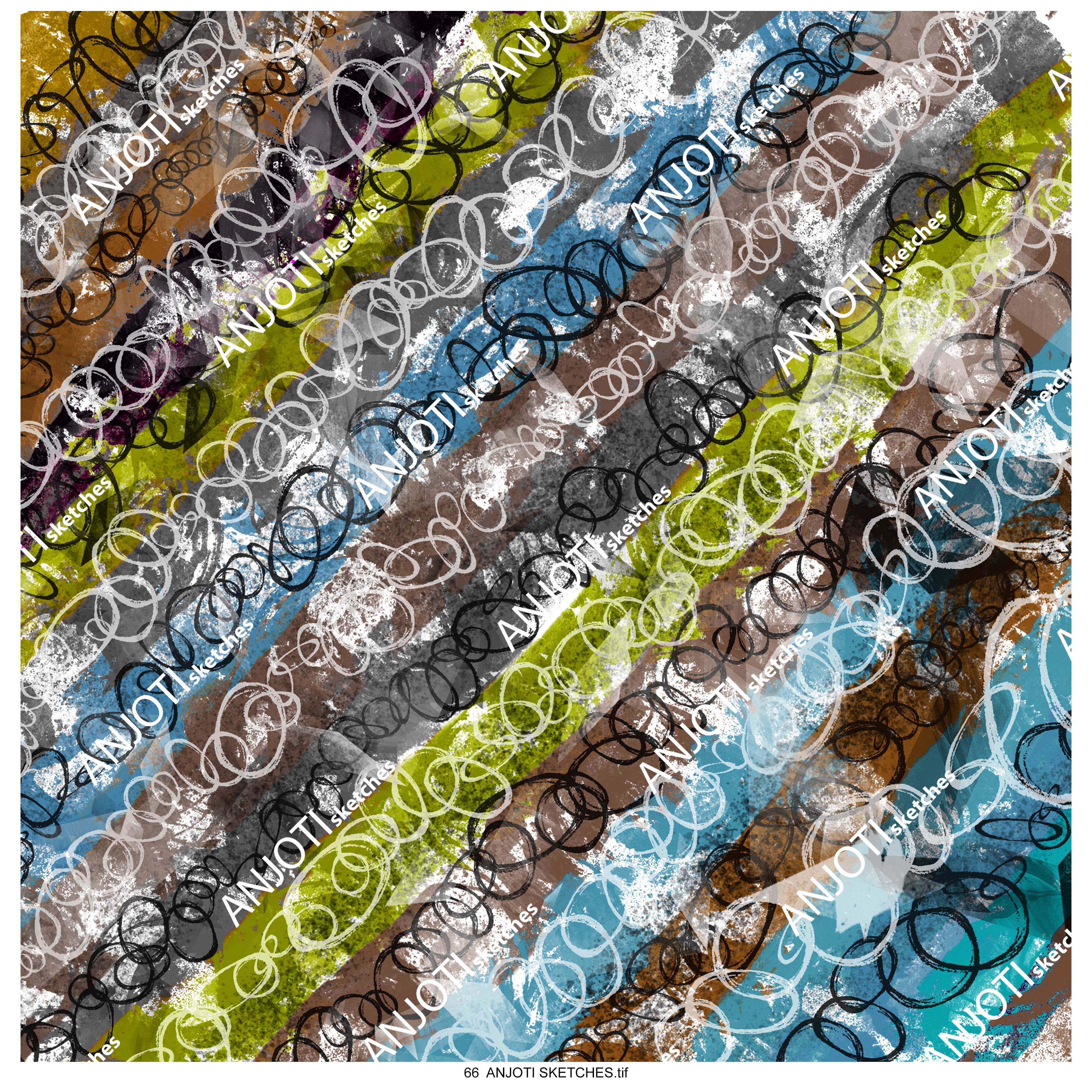 ANJOTI SKETCHES 66_Discover Floral Geometric Abstract Wall Art with Stunning Multicolor Textures