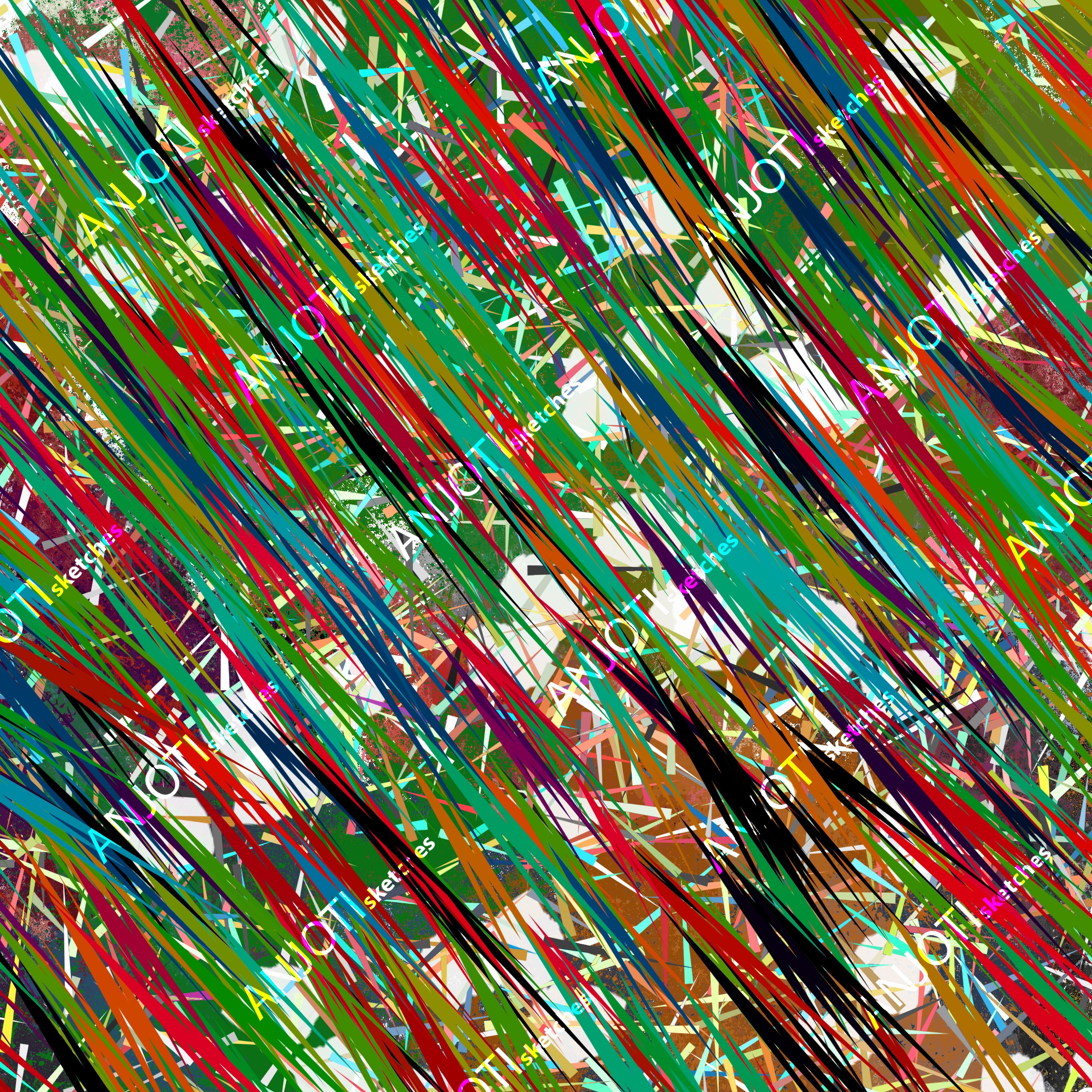 ANJOTI_SKETCHES_674_Multicolor Floral Geometric Abstract Wall Art to Enhance Your Decor