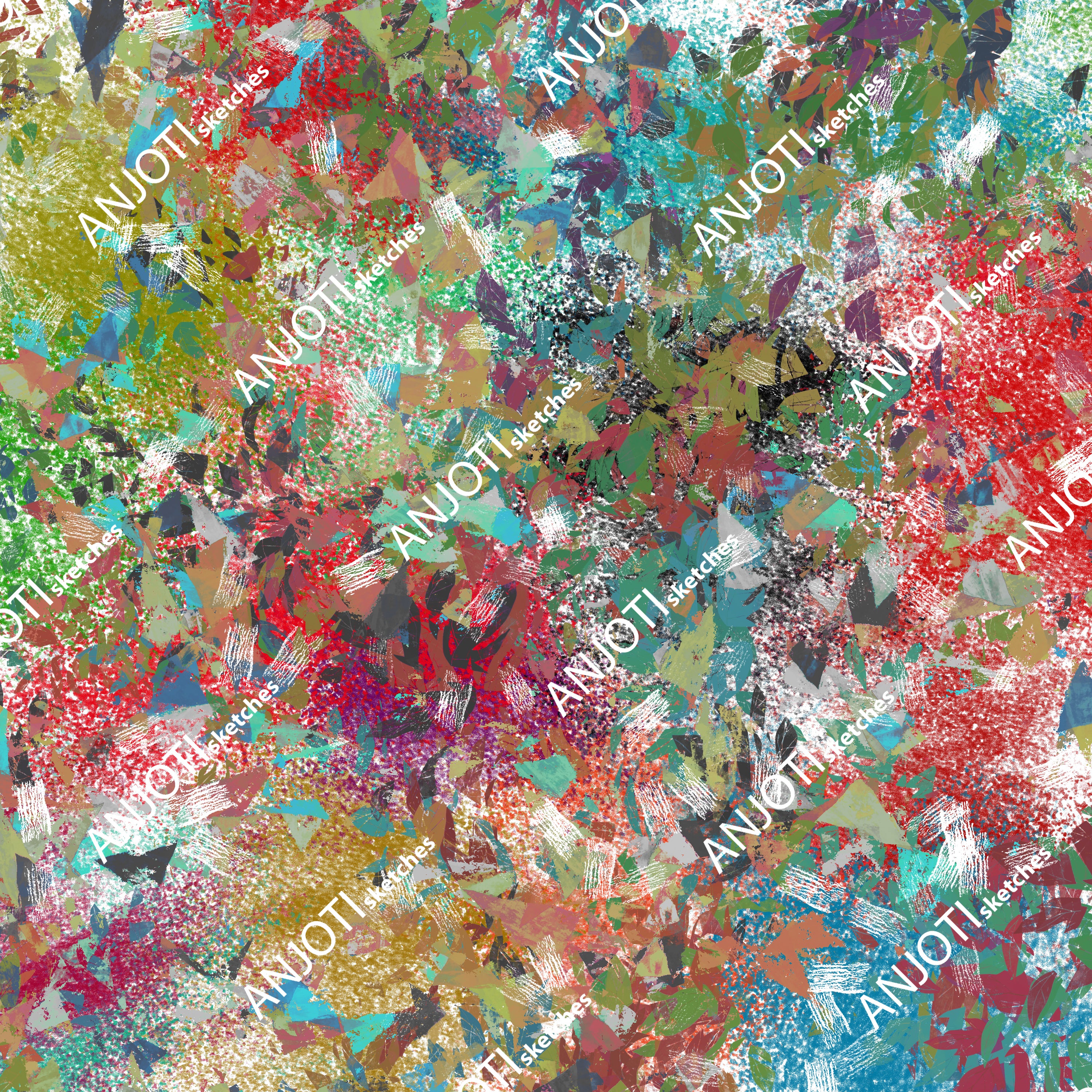 ANJOTI_SKETCHES_677_Modern Floral Geometric Abstract Wall Art with Vibrant Texture Backgrounds