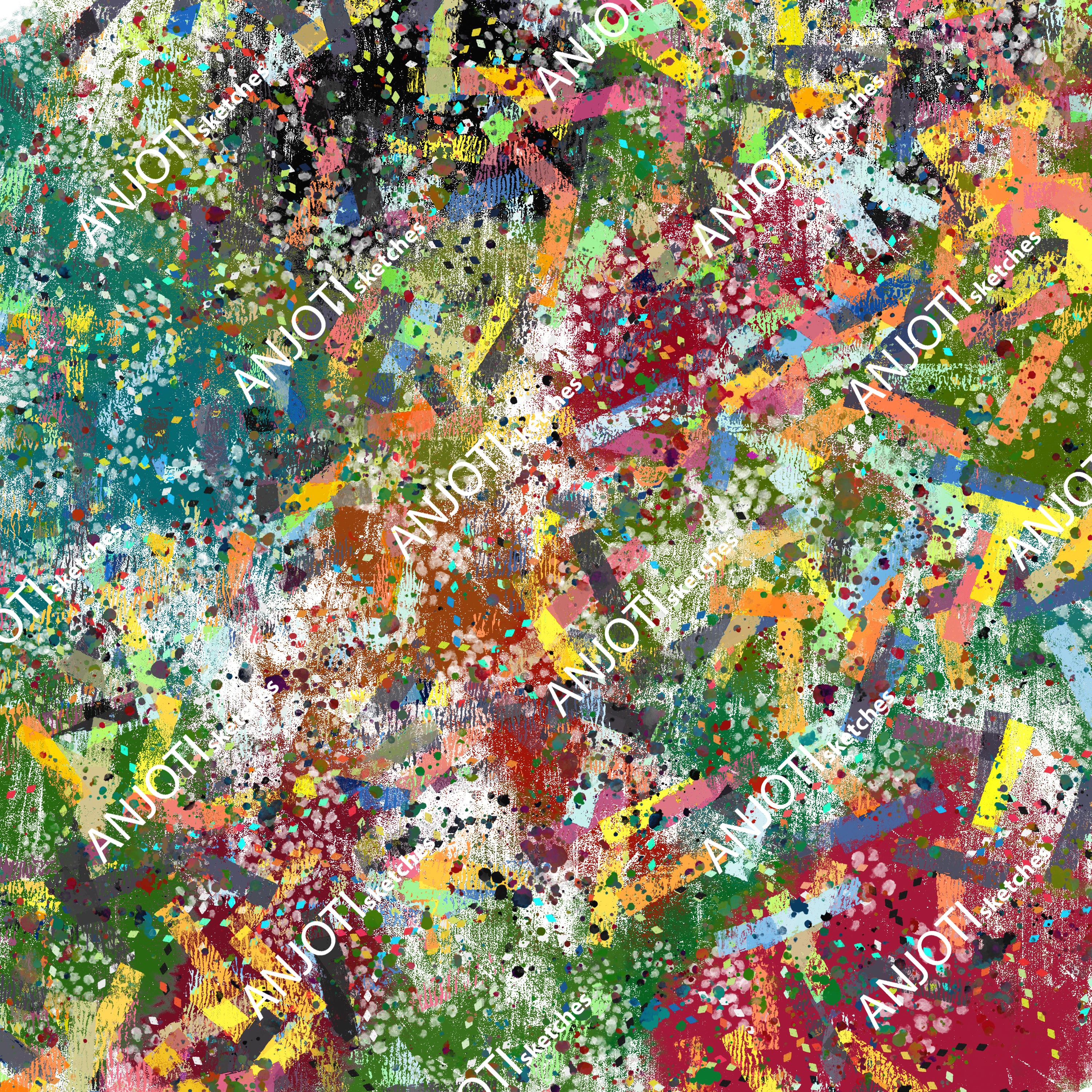 ANJOTI_SKETCHES_679_Abstract Wall Art with Multicolor Floral Geometric Textures for Every Room