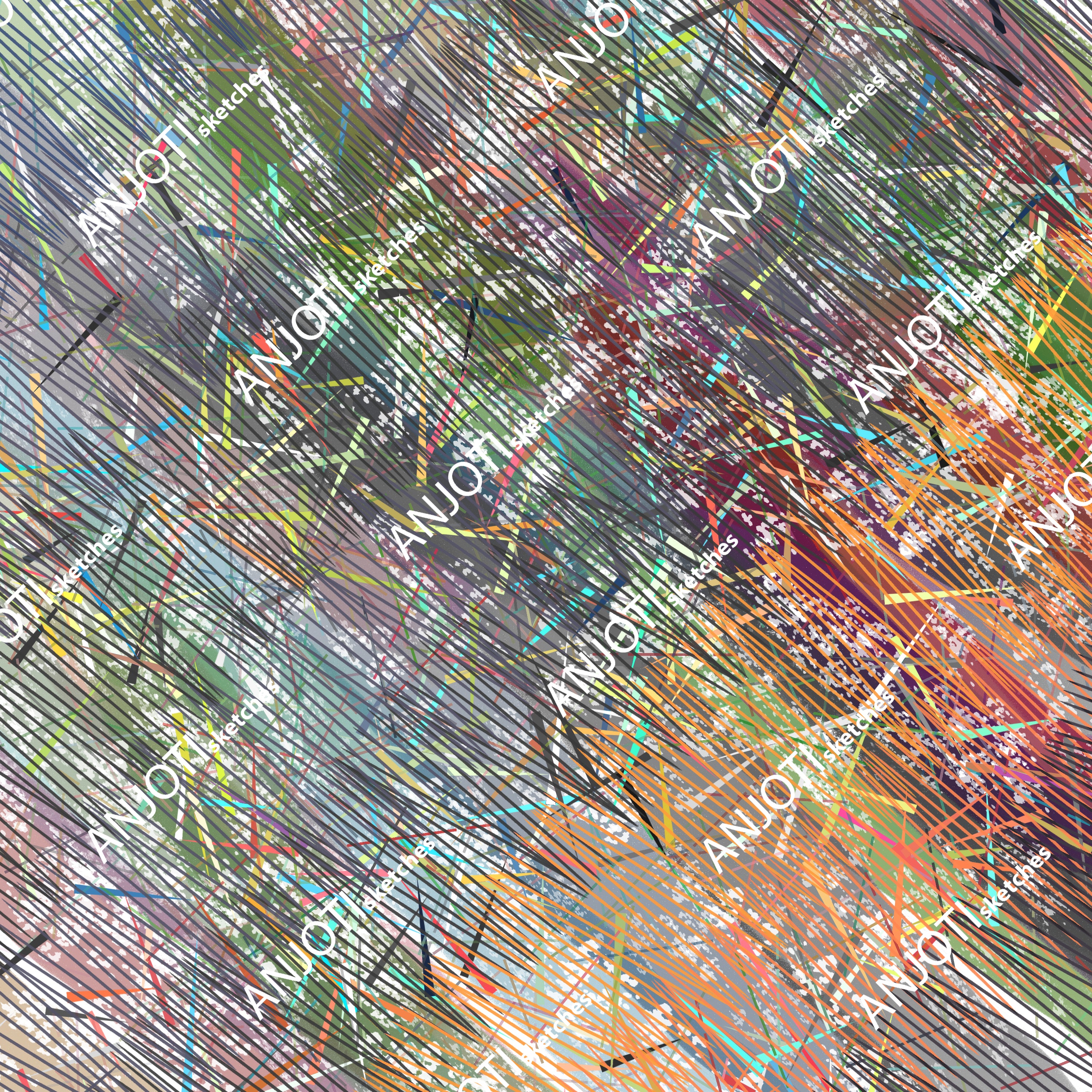 ANJOTI_SKETCHES_682_Fresh Floral Geometric Abstract Wall Art in Unique Multicolor Texture Backgrounds