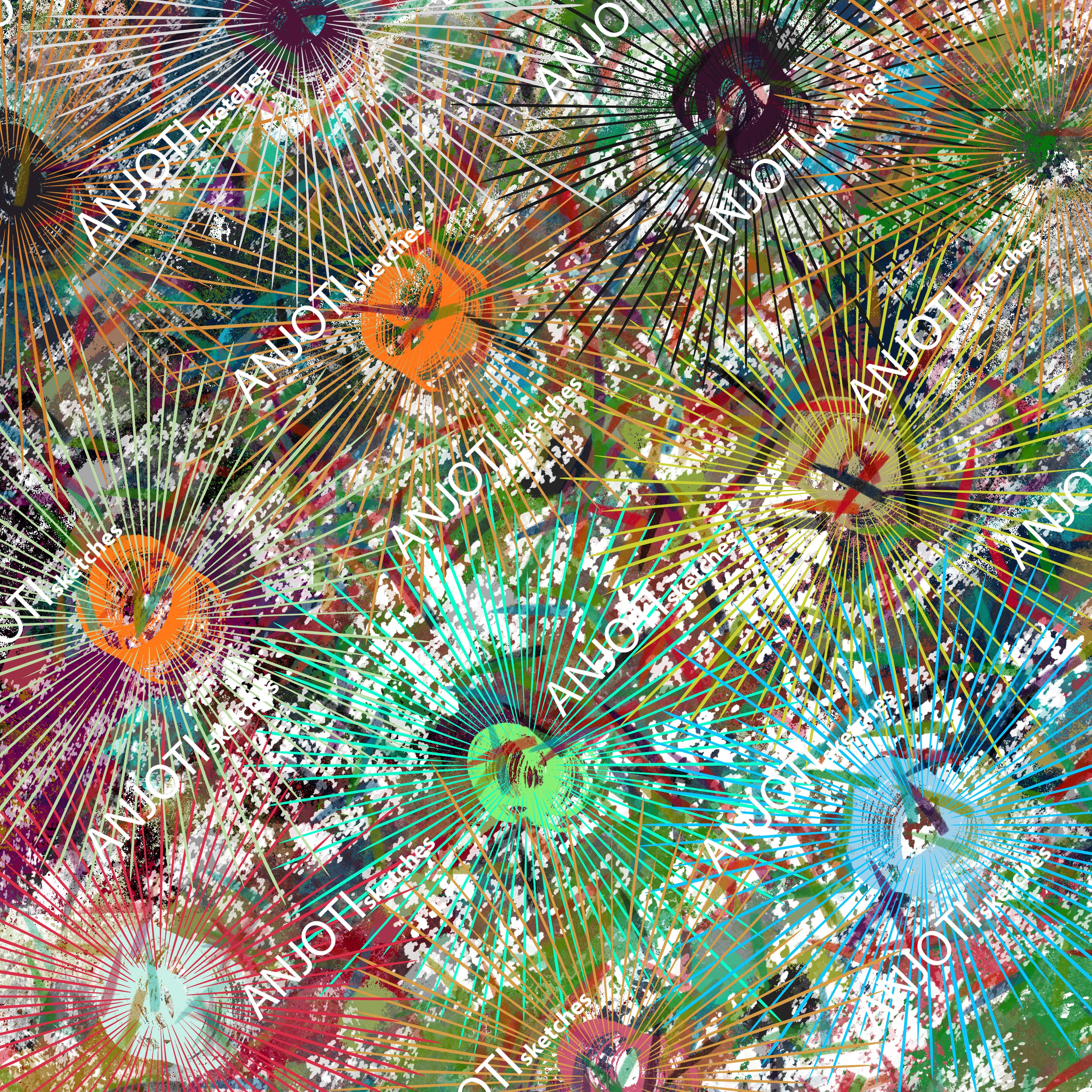 ANJOTI_SKETCHES_694_Discover Stunning Multicolor Floral Geometric Abstract Wall Art Backgrounds