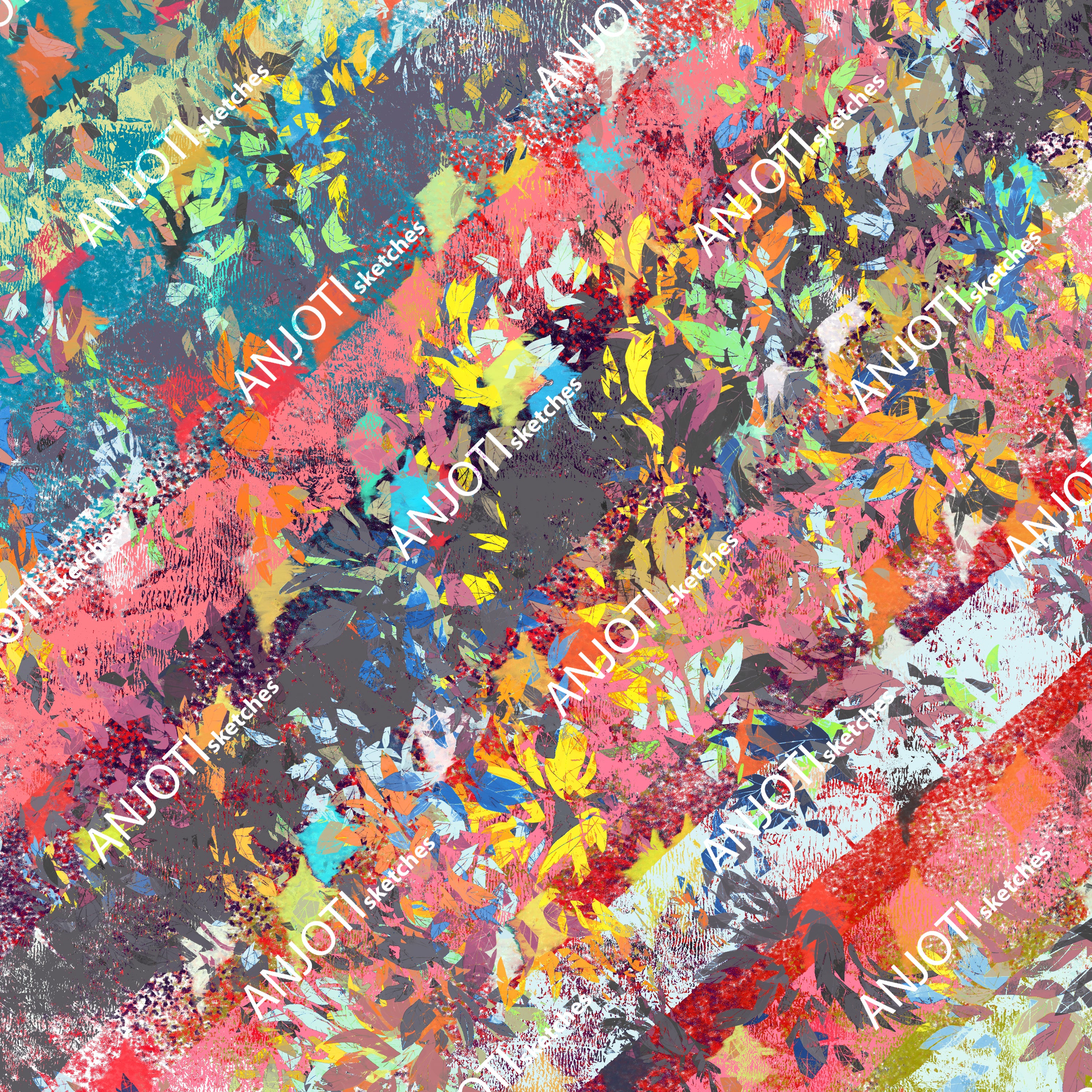 ANJOTI_SKETCHES_698_Multicolor Texture Background Abstract Wall Art in Floral Geometric Designs