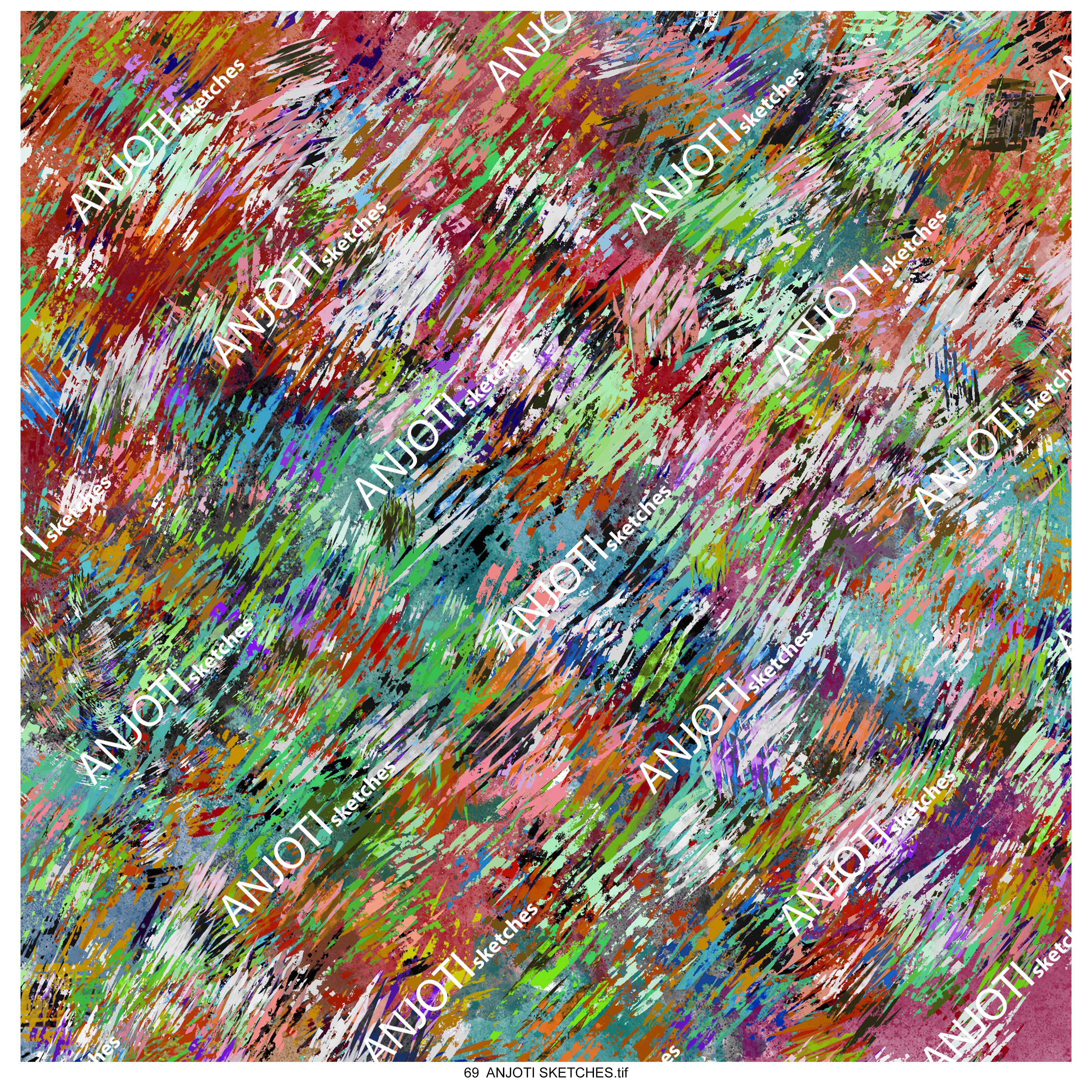 ANJOTI SKETCHES 69_Transform Your Walls with Floral Geometric Multicolor Texture Background Art