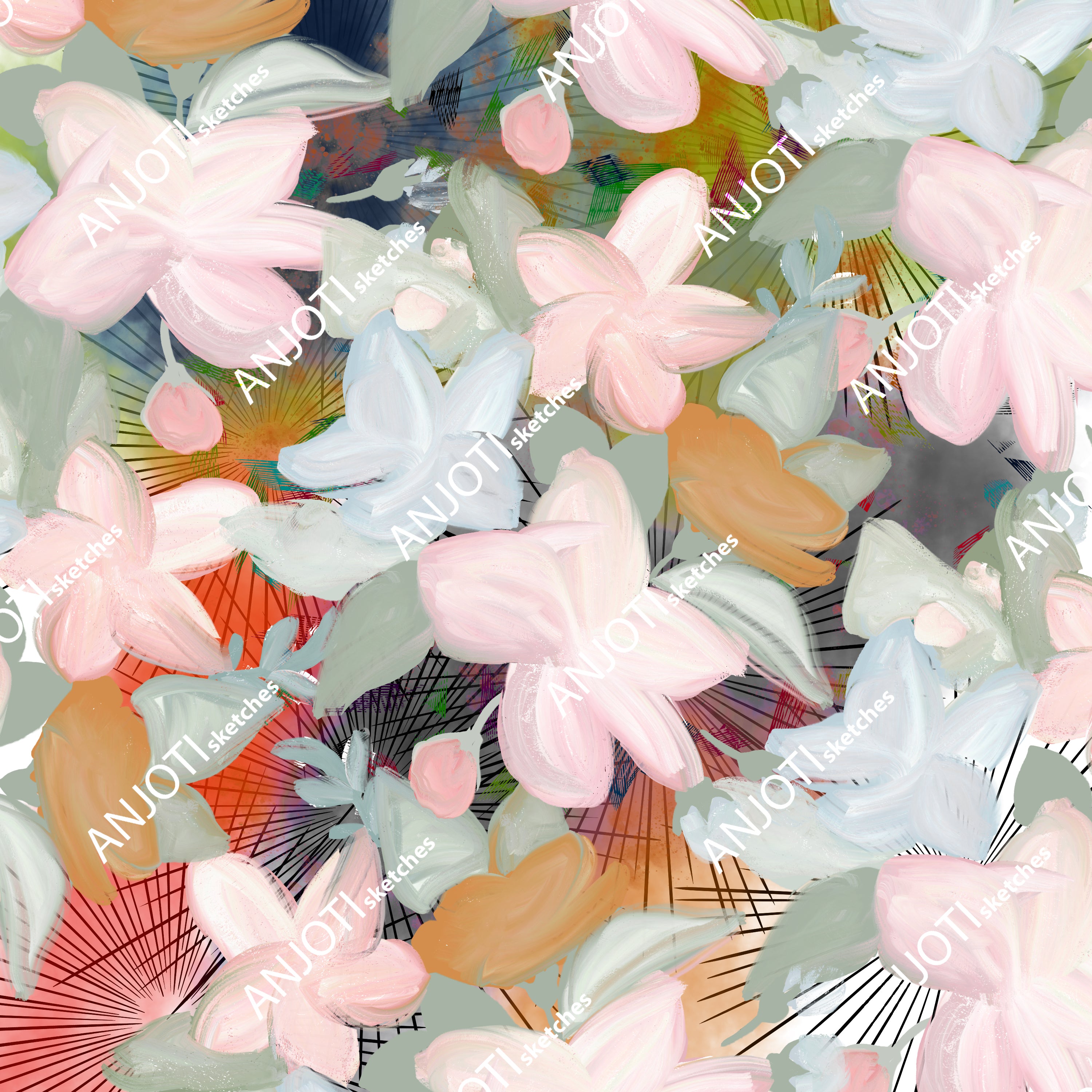 ANJOTI_SKETCHES_726_Abstract Wall Art with Texture Effect Backgrounds in Vibrant Multicolor Designs