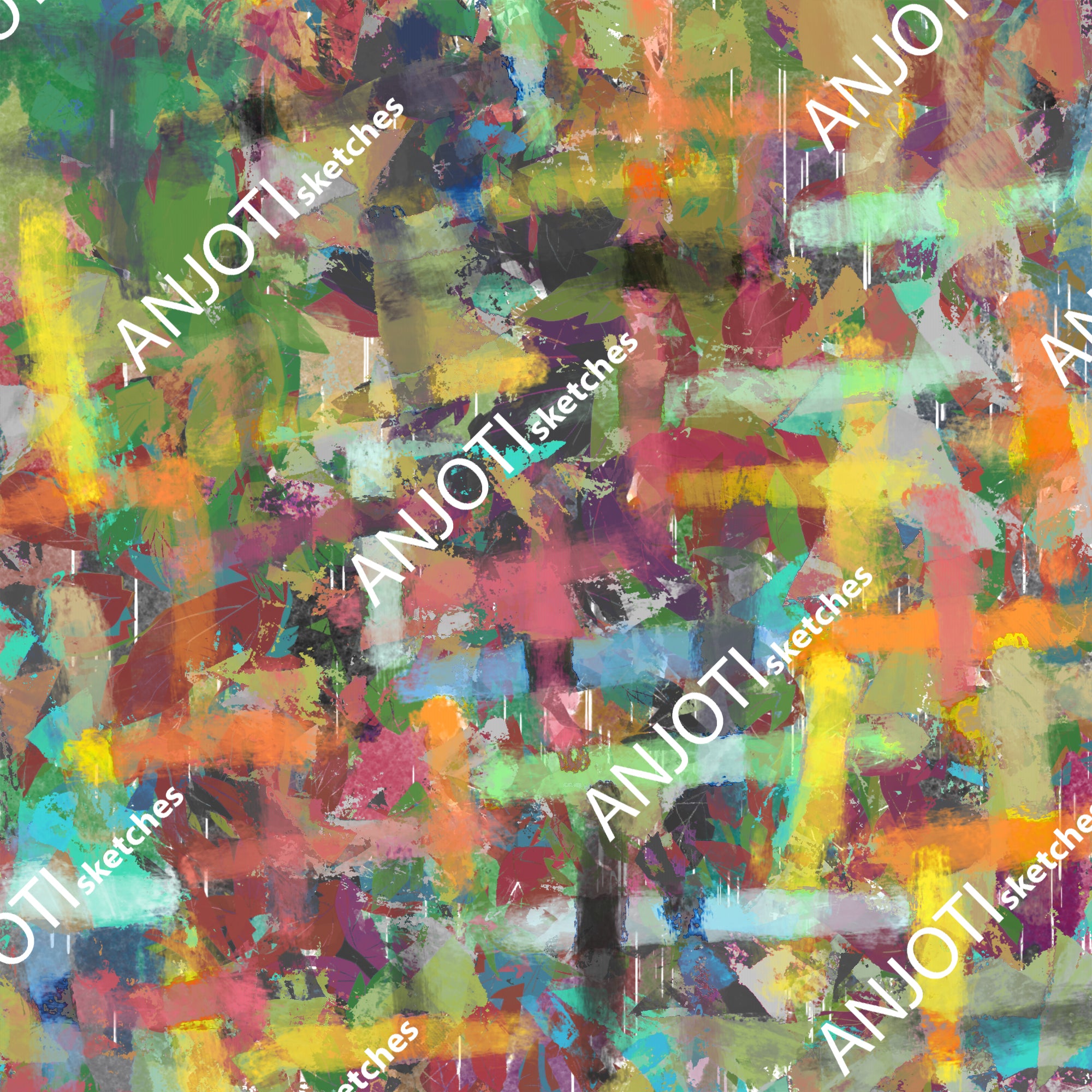 ANJOTI_SKETCHES_736_Multicolor Texture Effect Abstract Wall Art to Add Life to Your Walls