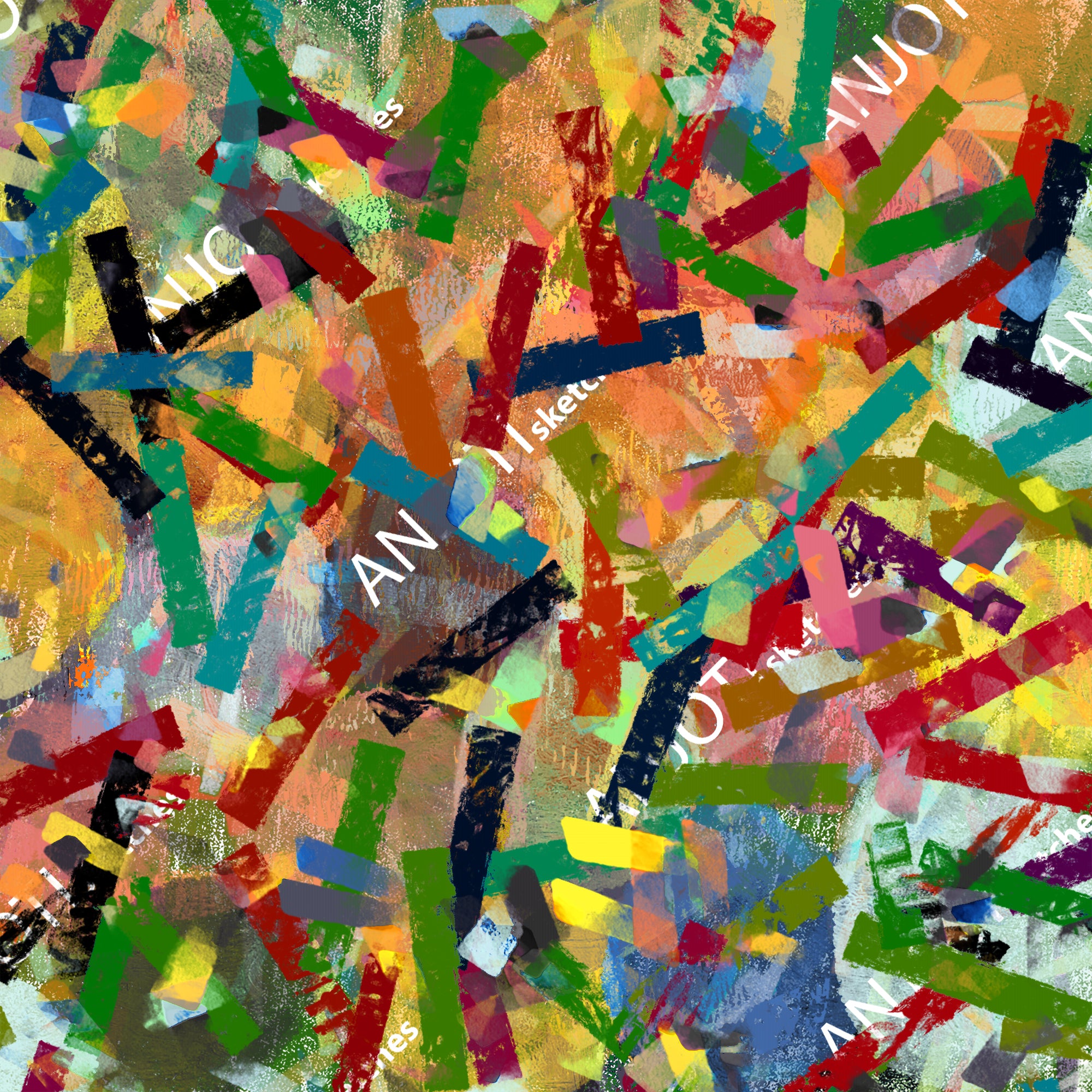 ANJOTI_SKETCHES_747_Abstract Wall Art in Multicolor Texture Backgrounds for Stylish Home Decor